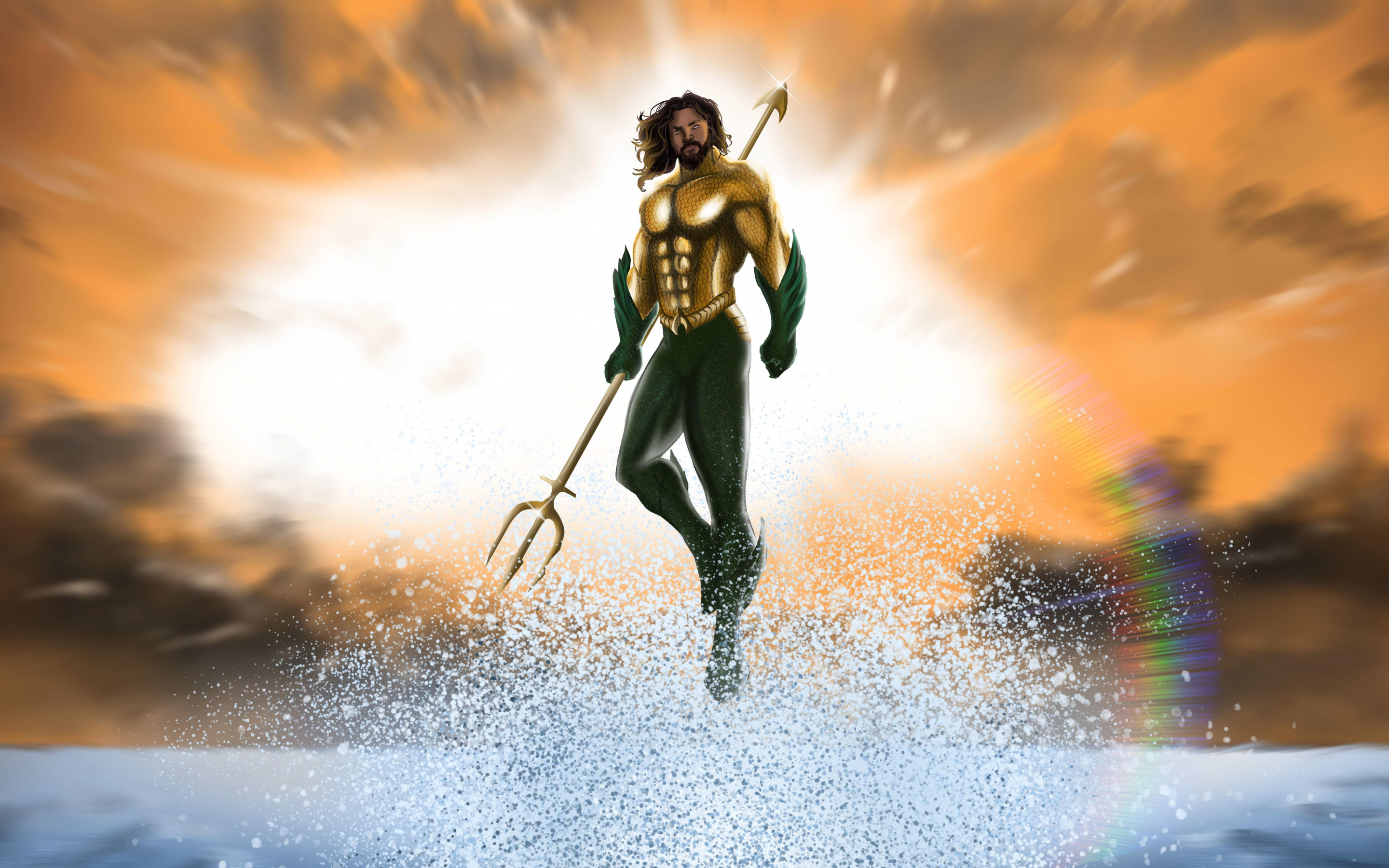 Aquaman, superhero, artwork, fan art, 2880x1800 wallpaper