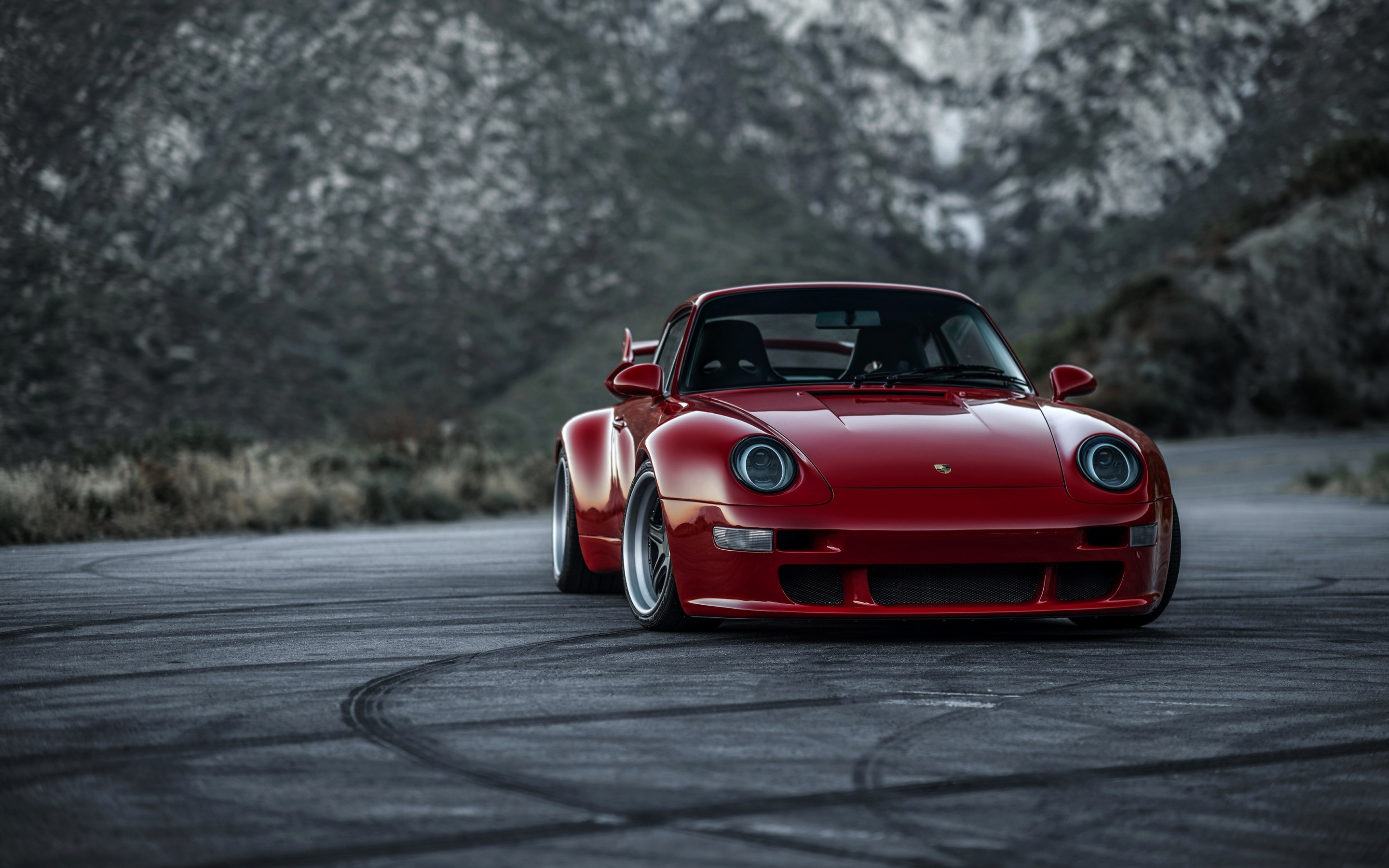 Classic car, red Porsche 911, 2880x1800 wallpaper