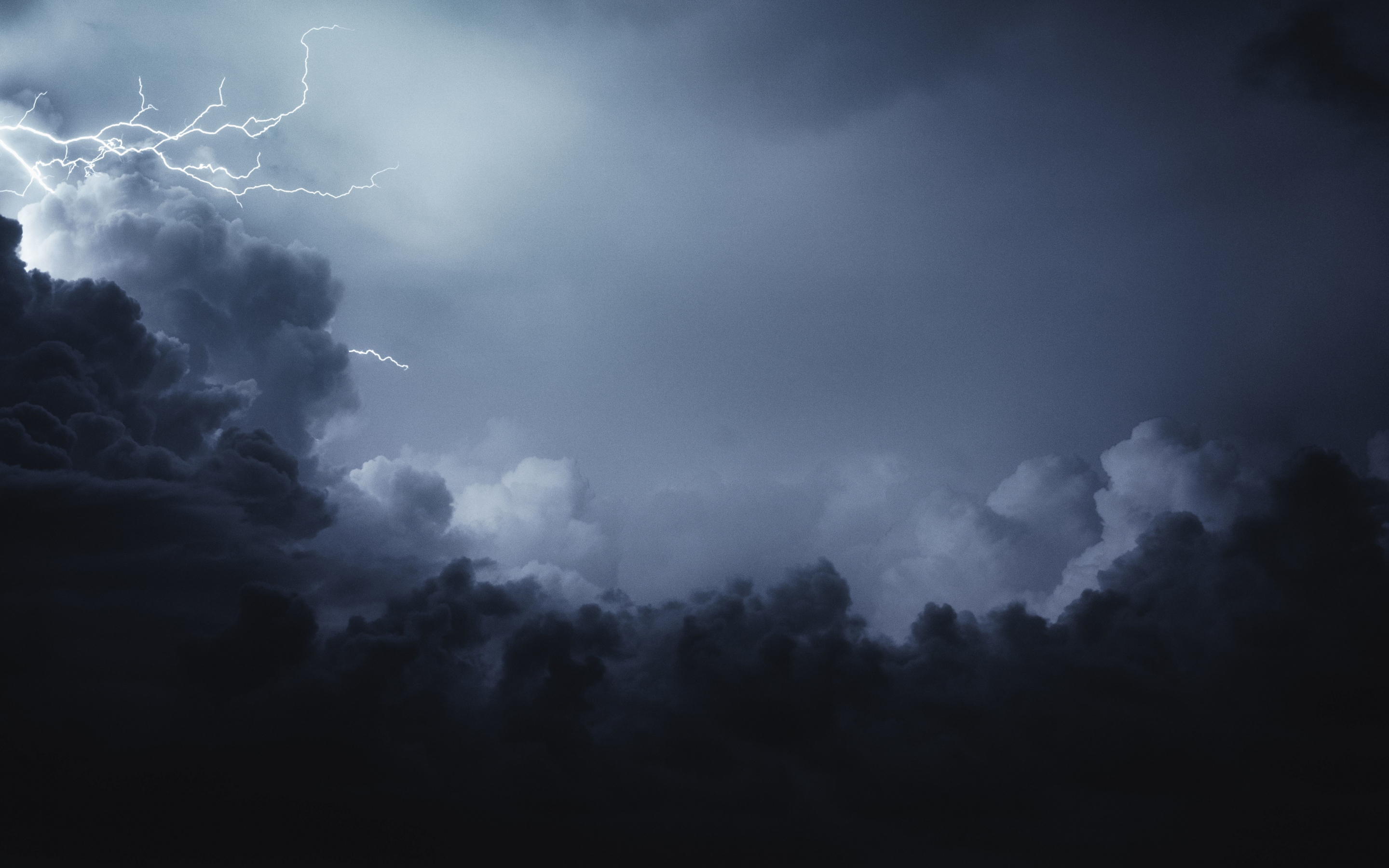 Lightning, dark, sky, clouds, storm, 2880x1800 wallpaper