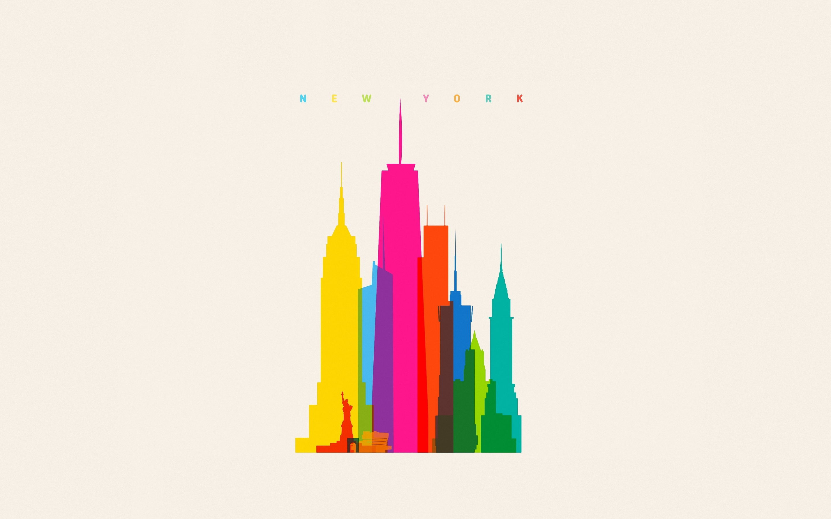 Minimal, new york, cityscape, 2880x1800 wallpaper