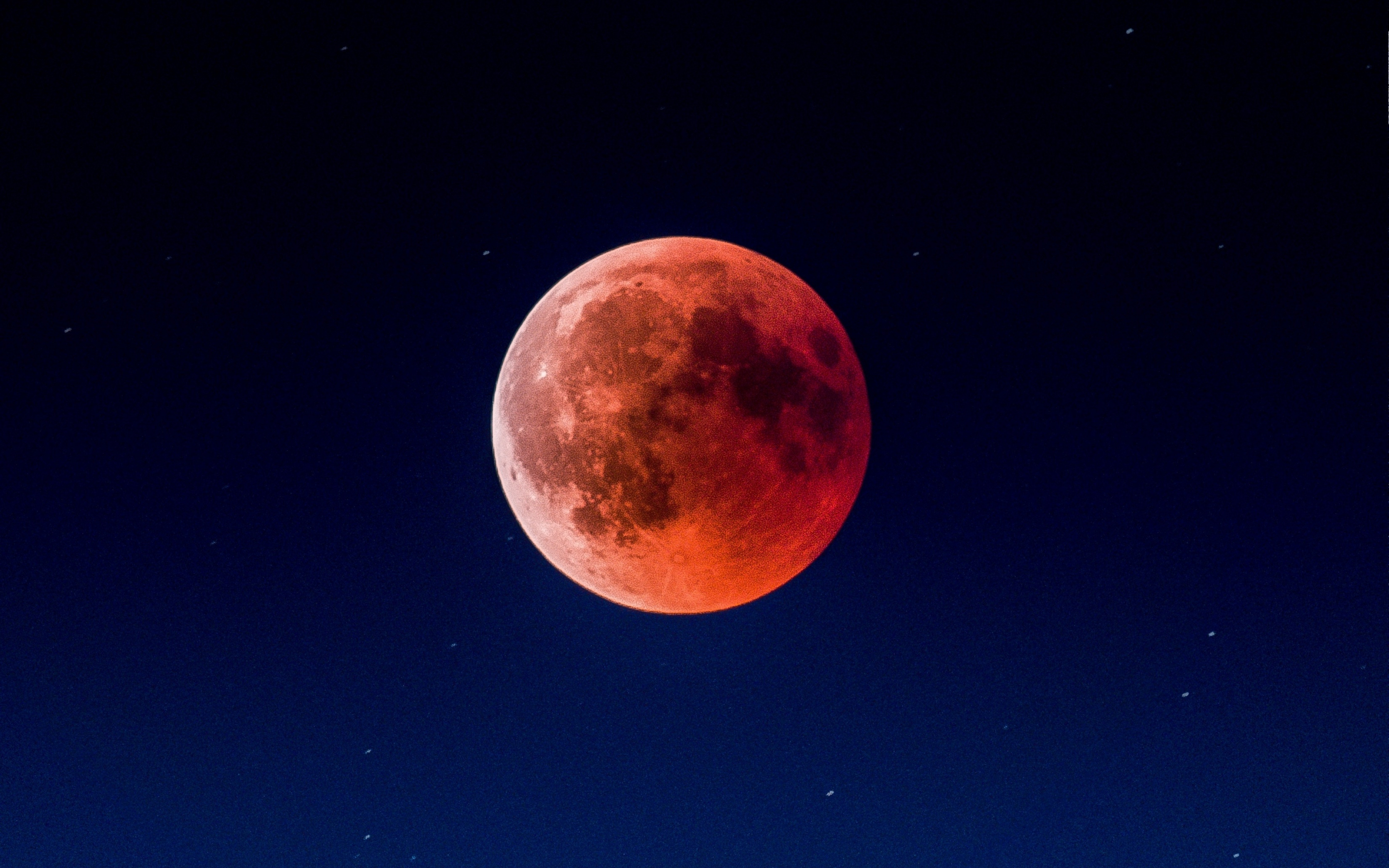Blood moon, night, sky, eclipse, 2880x1800 wallpaper