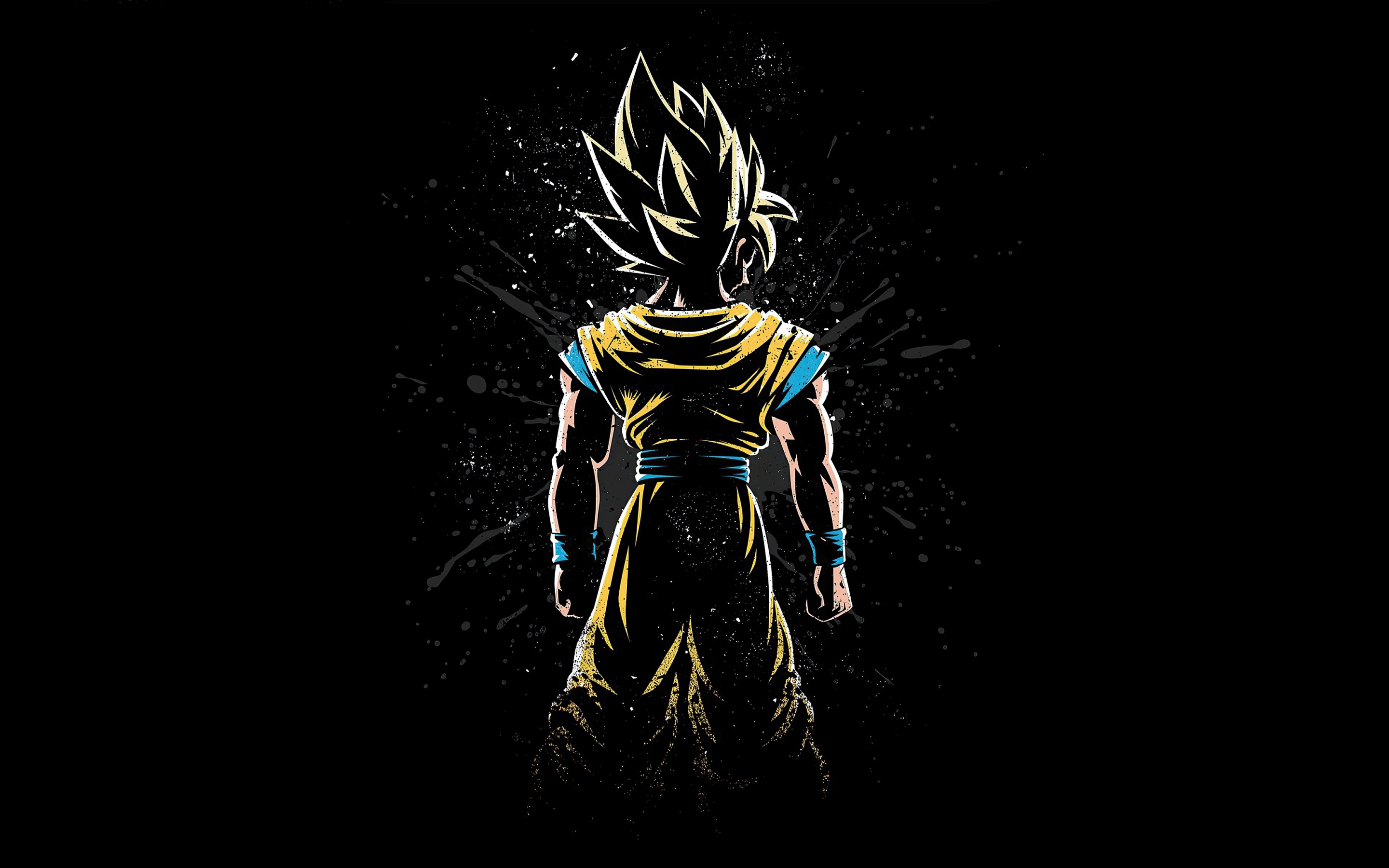 Son Goku, anime, dark, art, 2880x1800 wallpaper