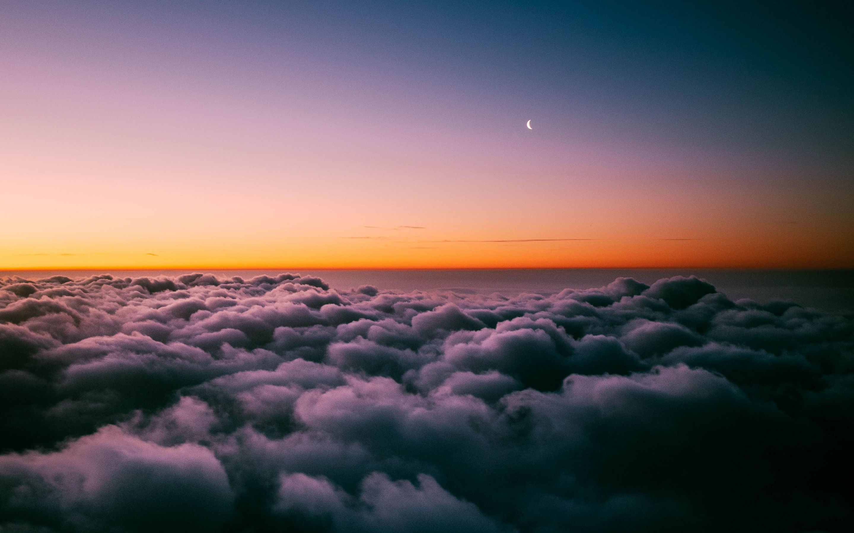 Sky, clouds, horizon, twilight, 2880x1800 wallpaper