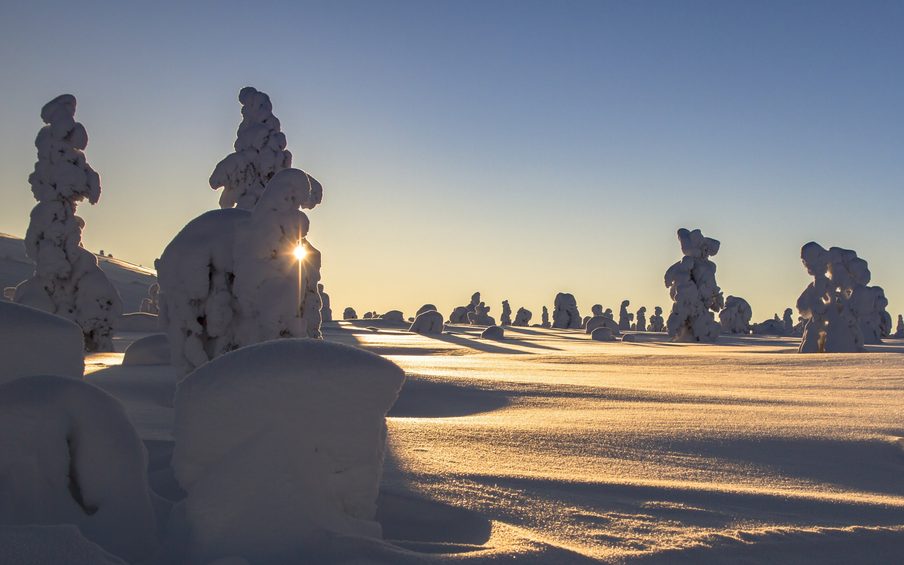 Finland, landscape, winter, snow, 2880x1800 wallpaper