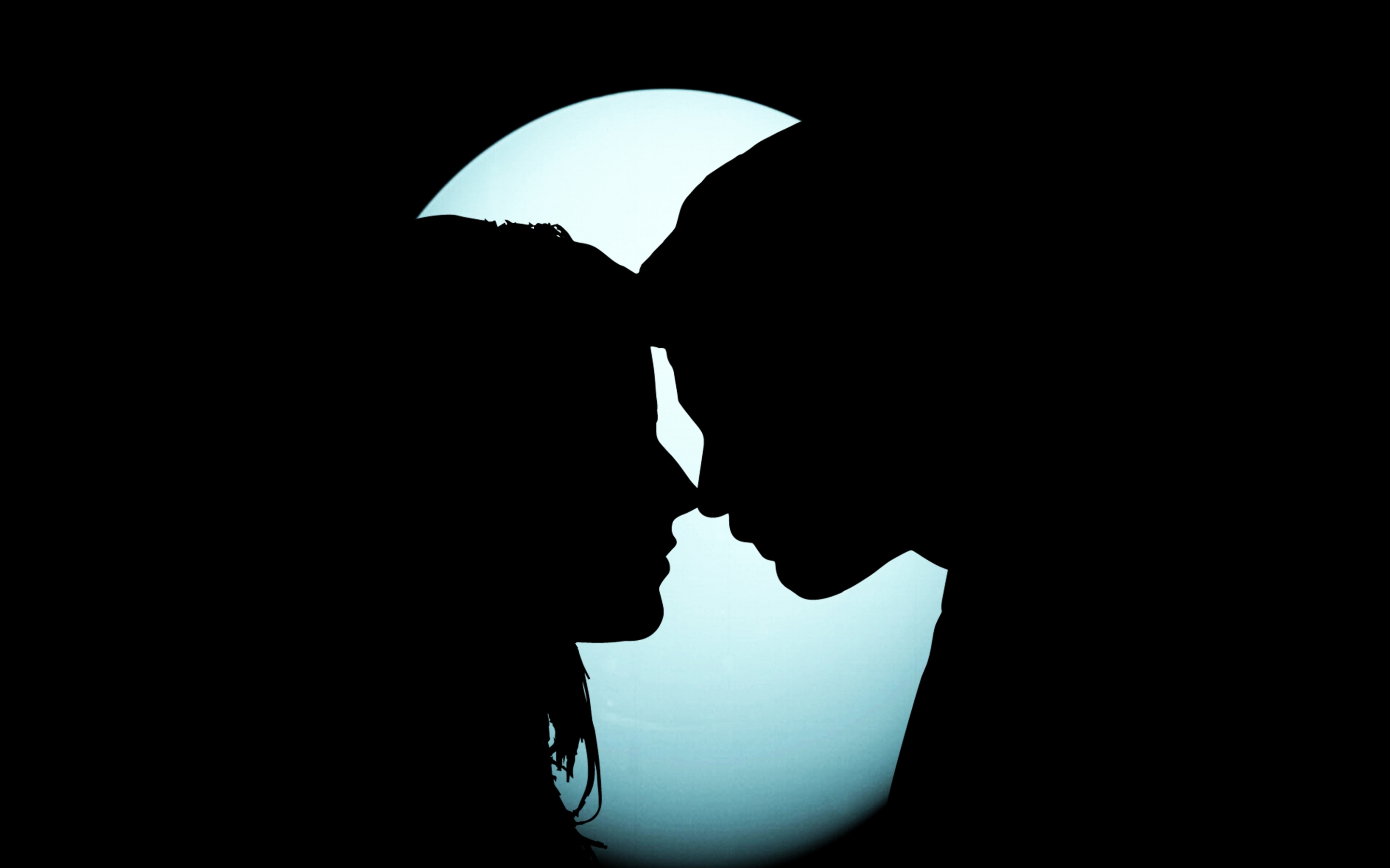 Couple, dark, silhouette, 2880x1800 wallpaper