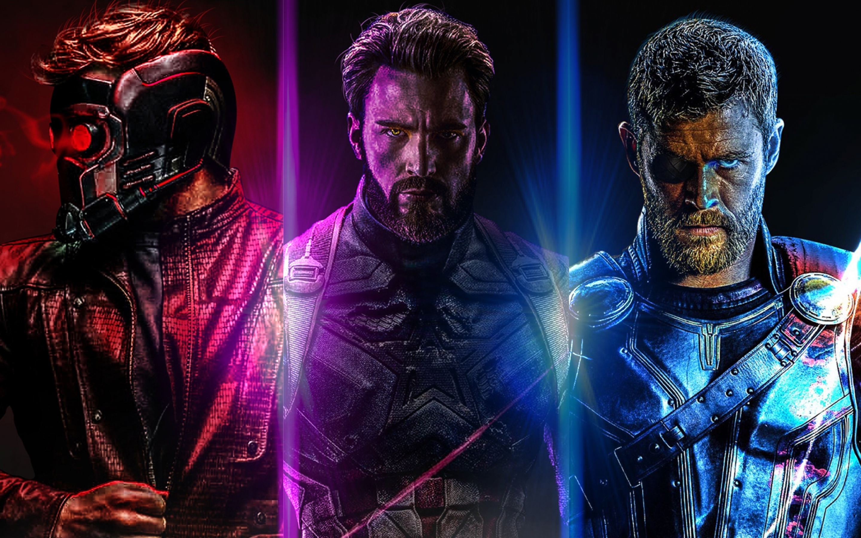 Avengers: infinity war, star-lord, captain America, thor, 2880x1800 wallpaper