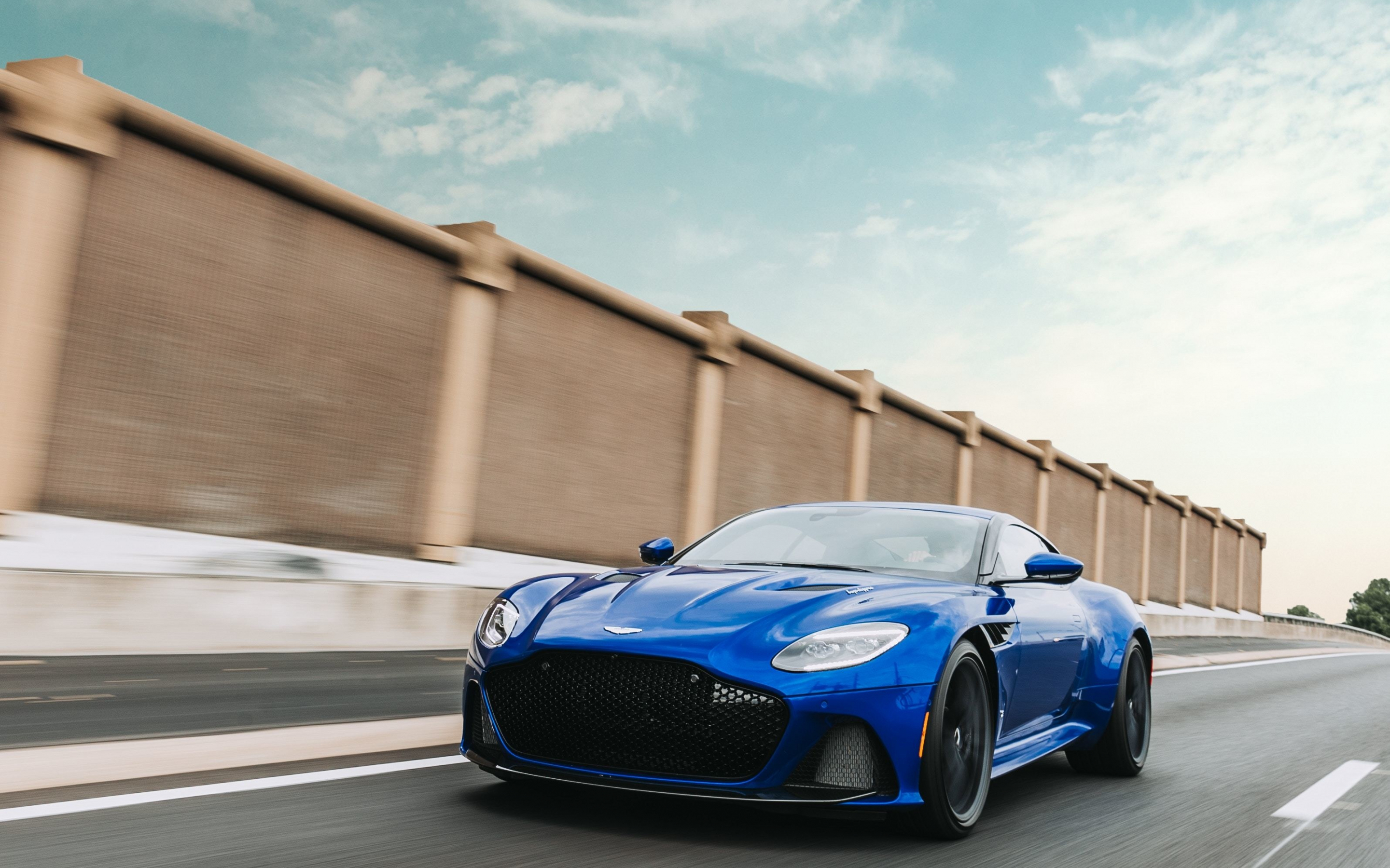 Aston Martin, blue, sports car, 2880x1800 wallpaper
