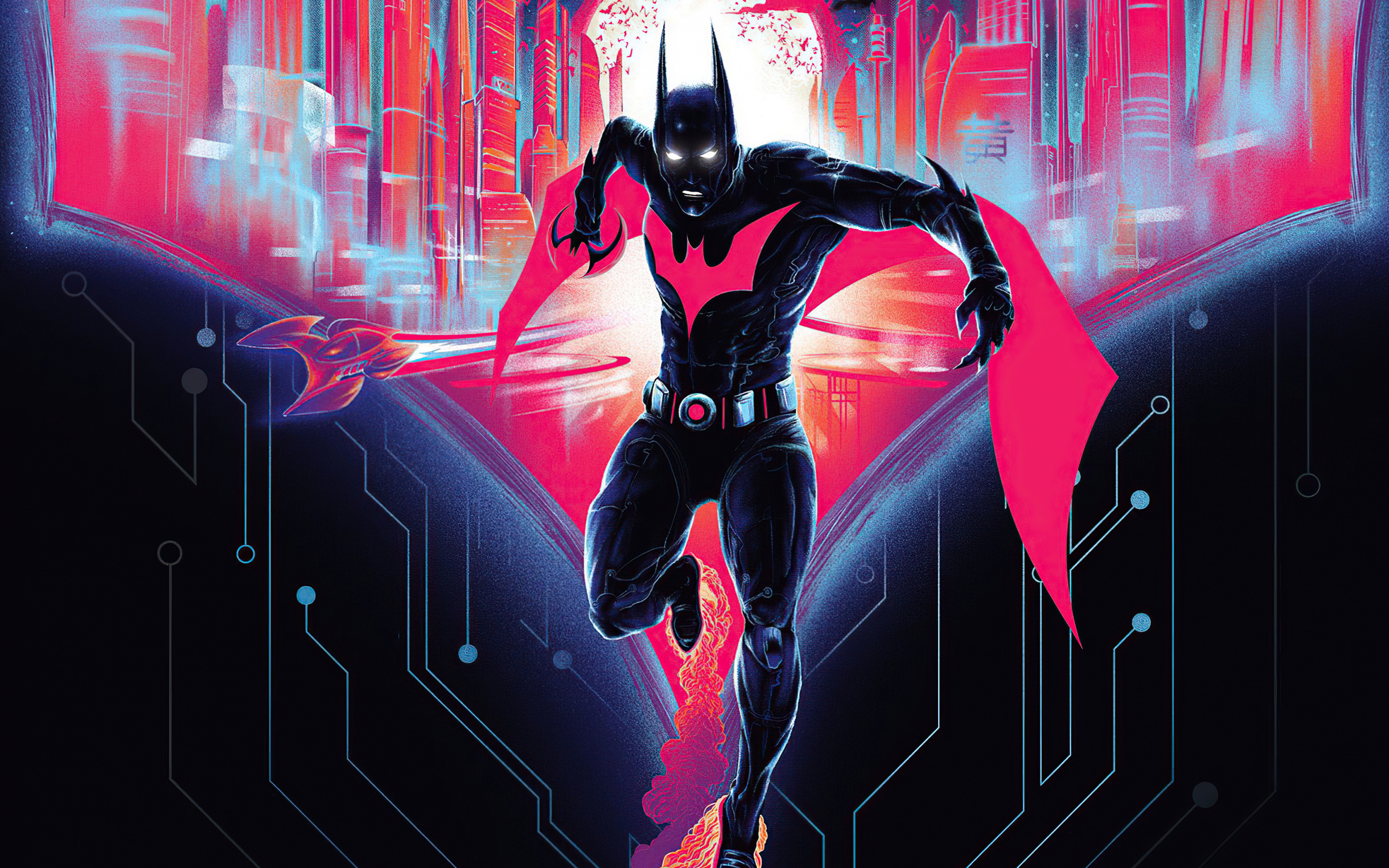 Superhero, Batman Beyond, adventurous cartoon, new dc comic, 2880x1800 wallpaper