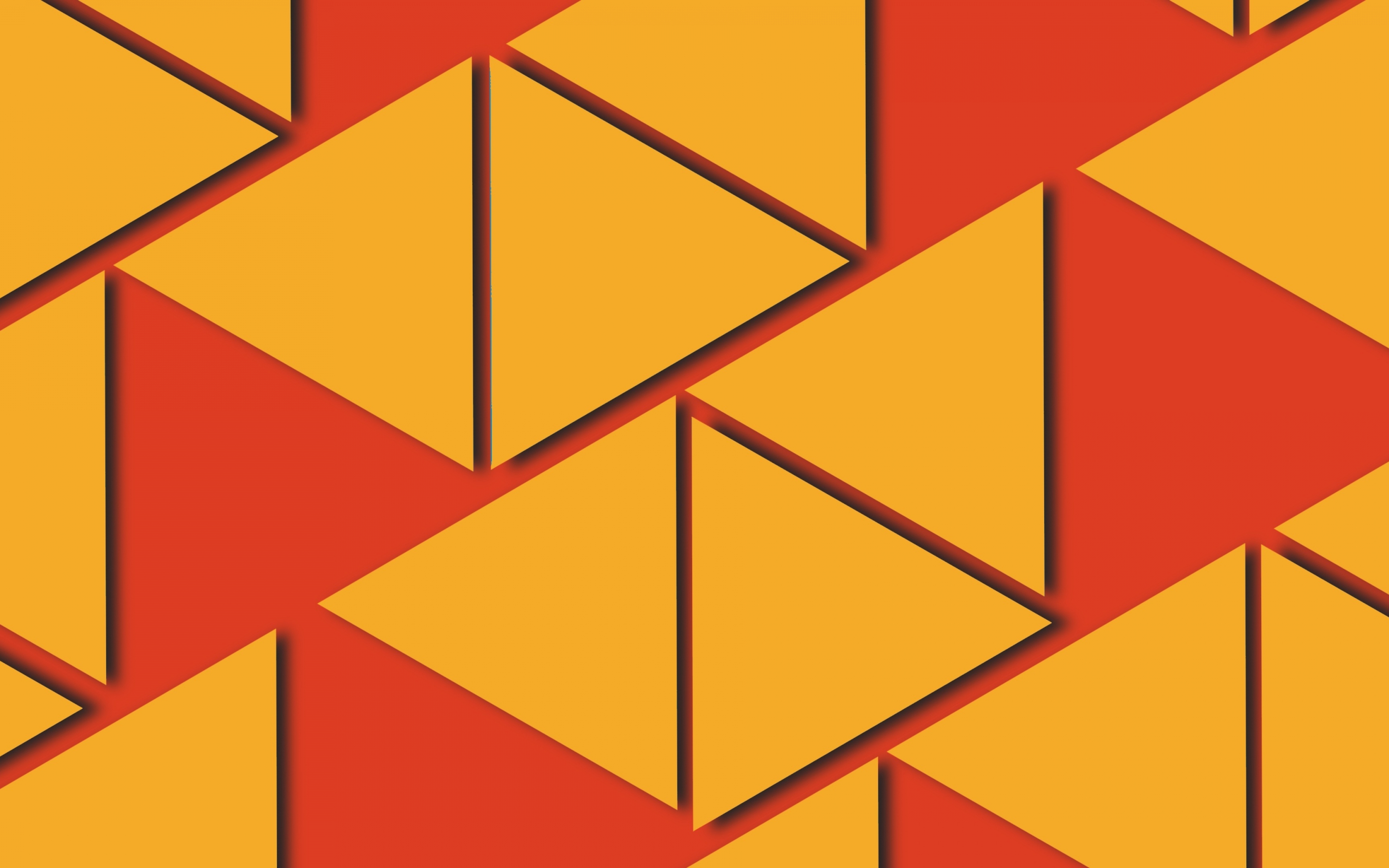 Triangles, pieces, abstract, orange, 2880x1800 wallpaper