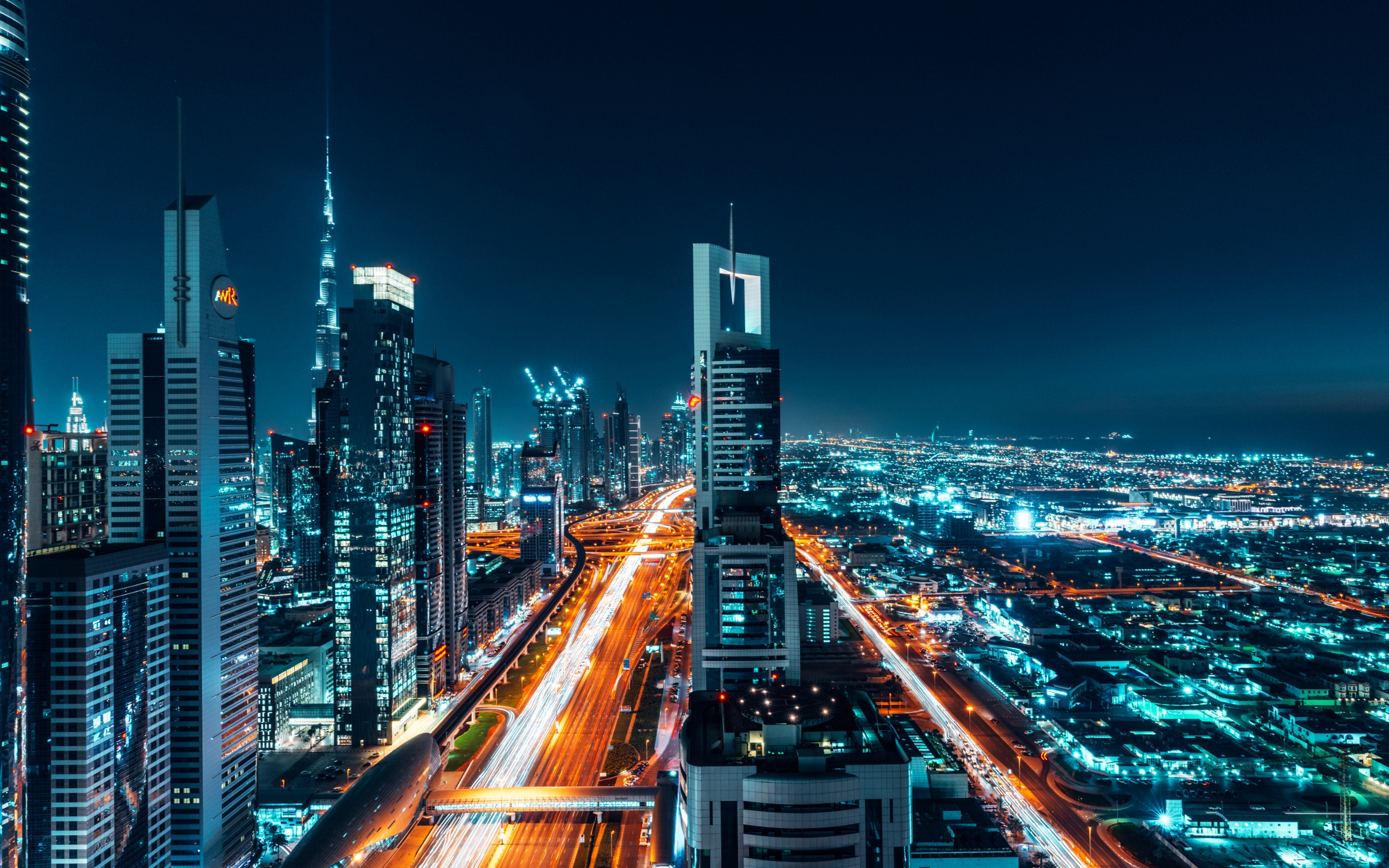 Dubai, city, buildings, cityscape, night, 2880x1800 wallpaper