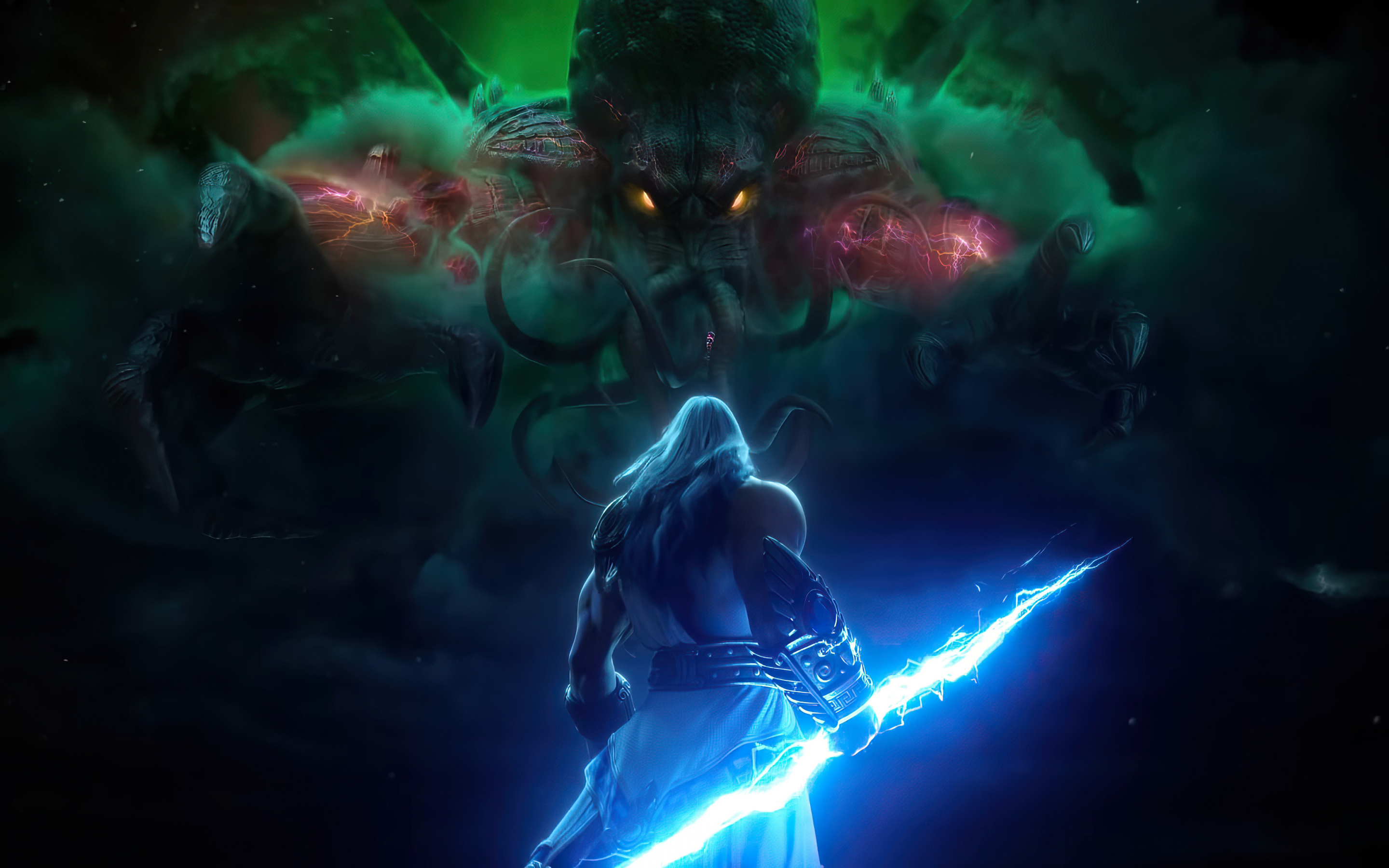Zeus, God of thunder, video game, 2880x1800 wallpaper