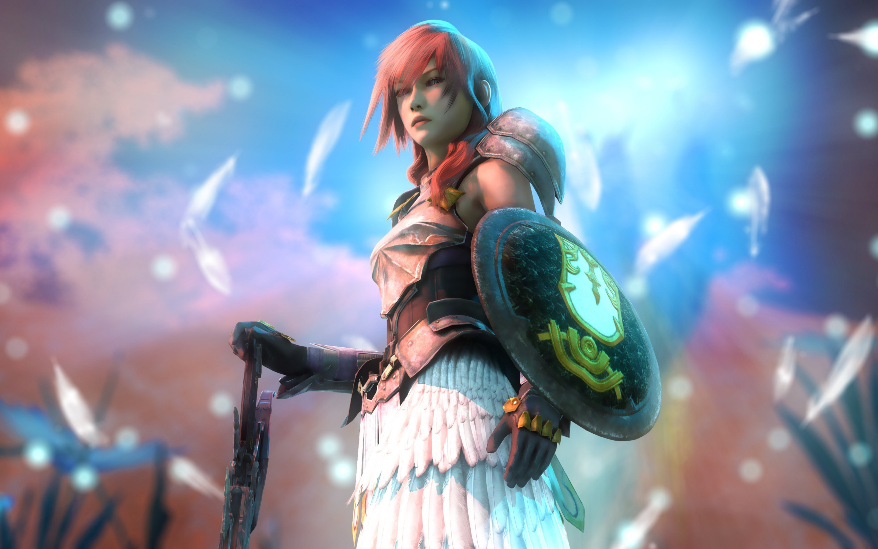 Final fantasy, video game, girl warrior, lightning, 2880x1800 wallpaper
