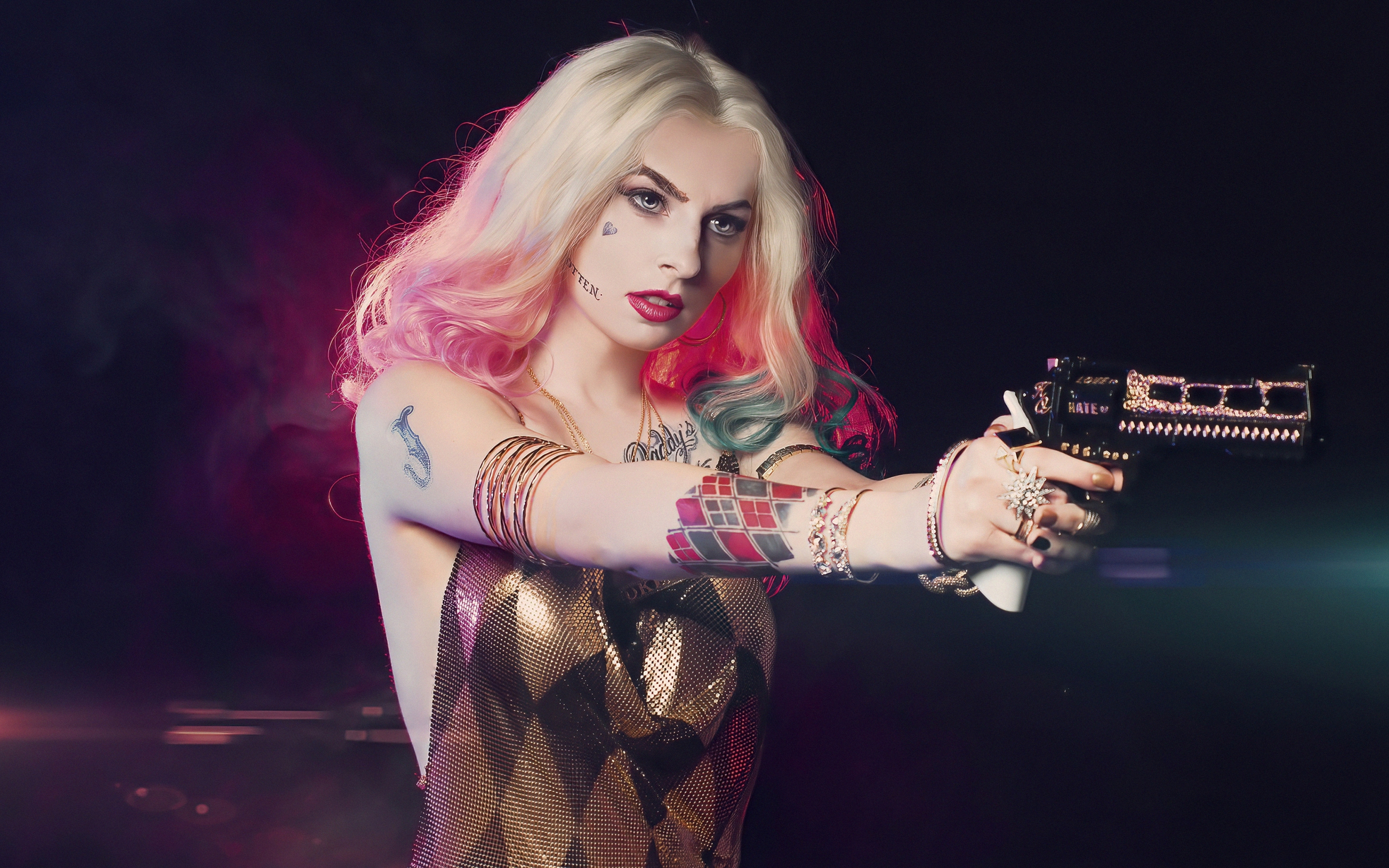 Harley Quinn, cosplay, girl model, 2880x1800 wallpaper