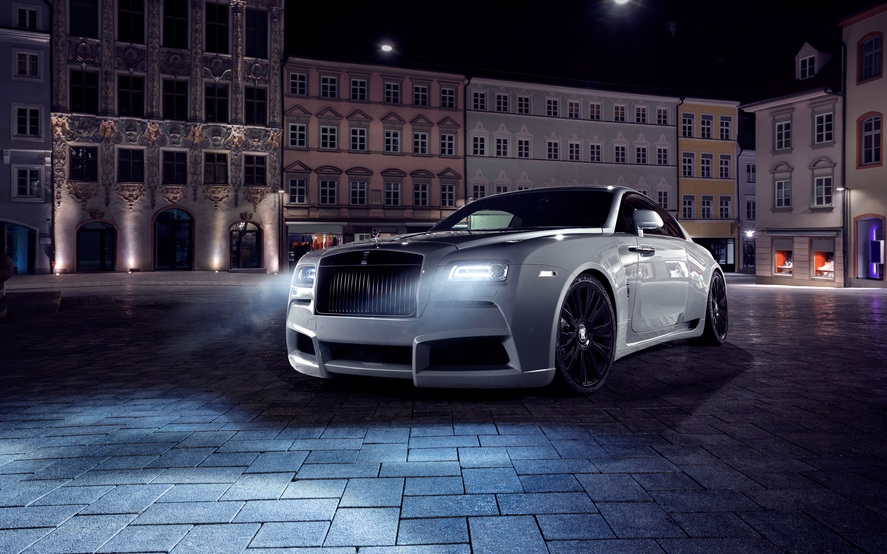 Rolls-Royce Wraith, white car, front, 2017, 2880x1800 wallpaper