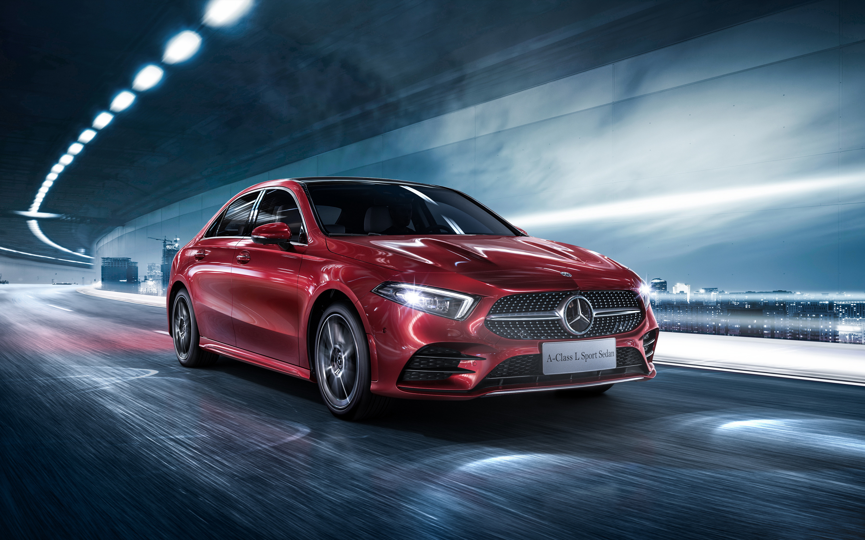 2018 Mercedes-Benz A200 L Sport Sedan, red, 2880x1800 wallpaper
