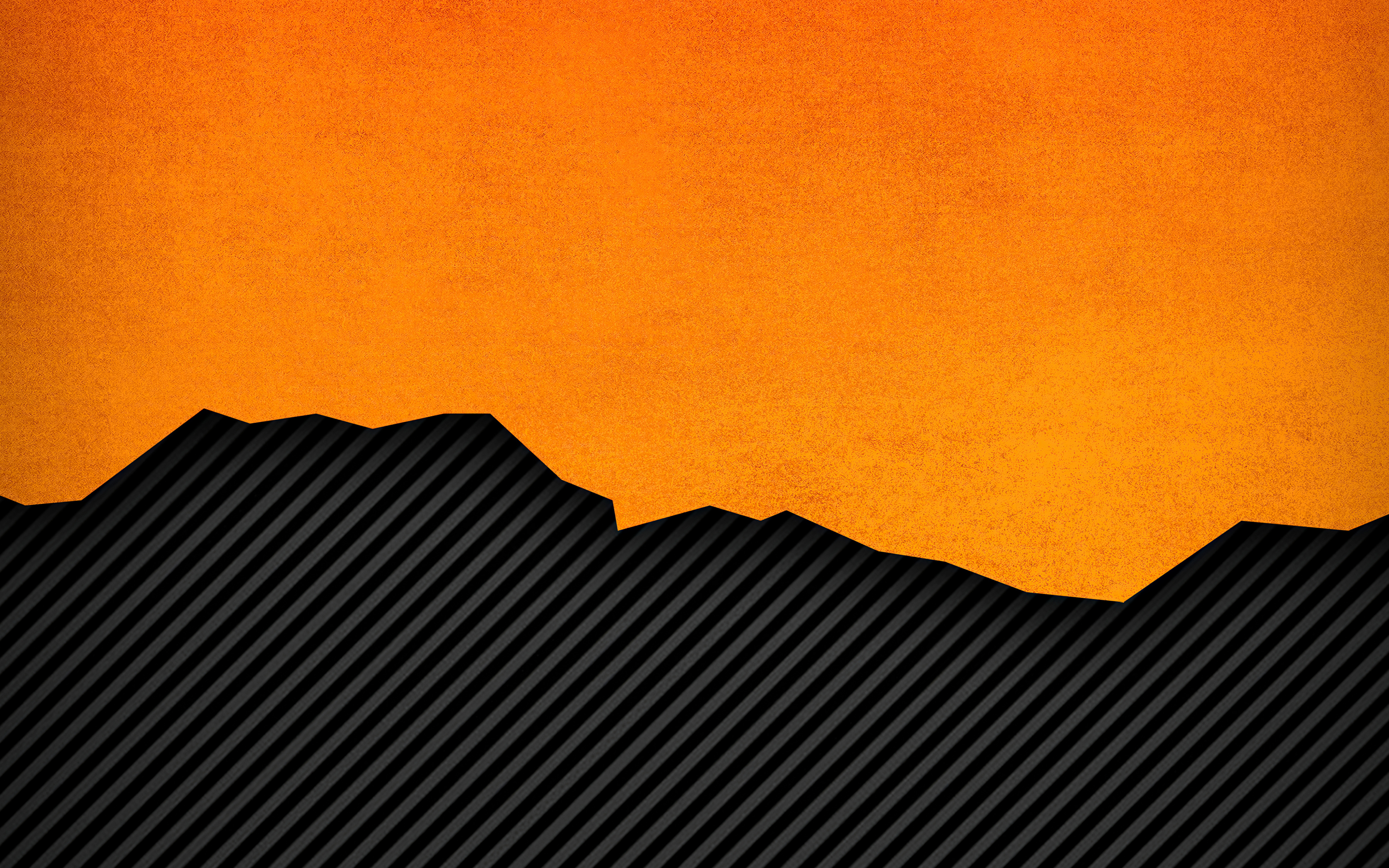 Orange-black surface, lines, abstract, 2880x1800 wallpaper