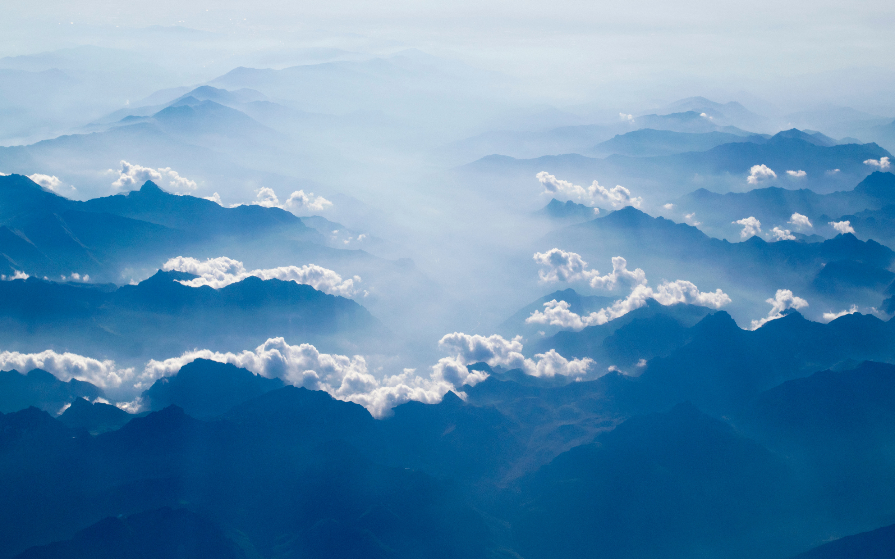 Mountains, clouds, nature, horizon, 2880x1800 wallpaper