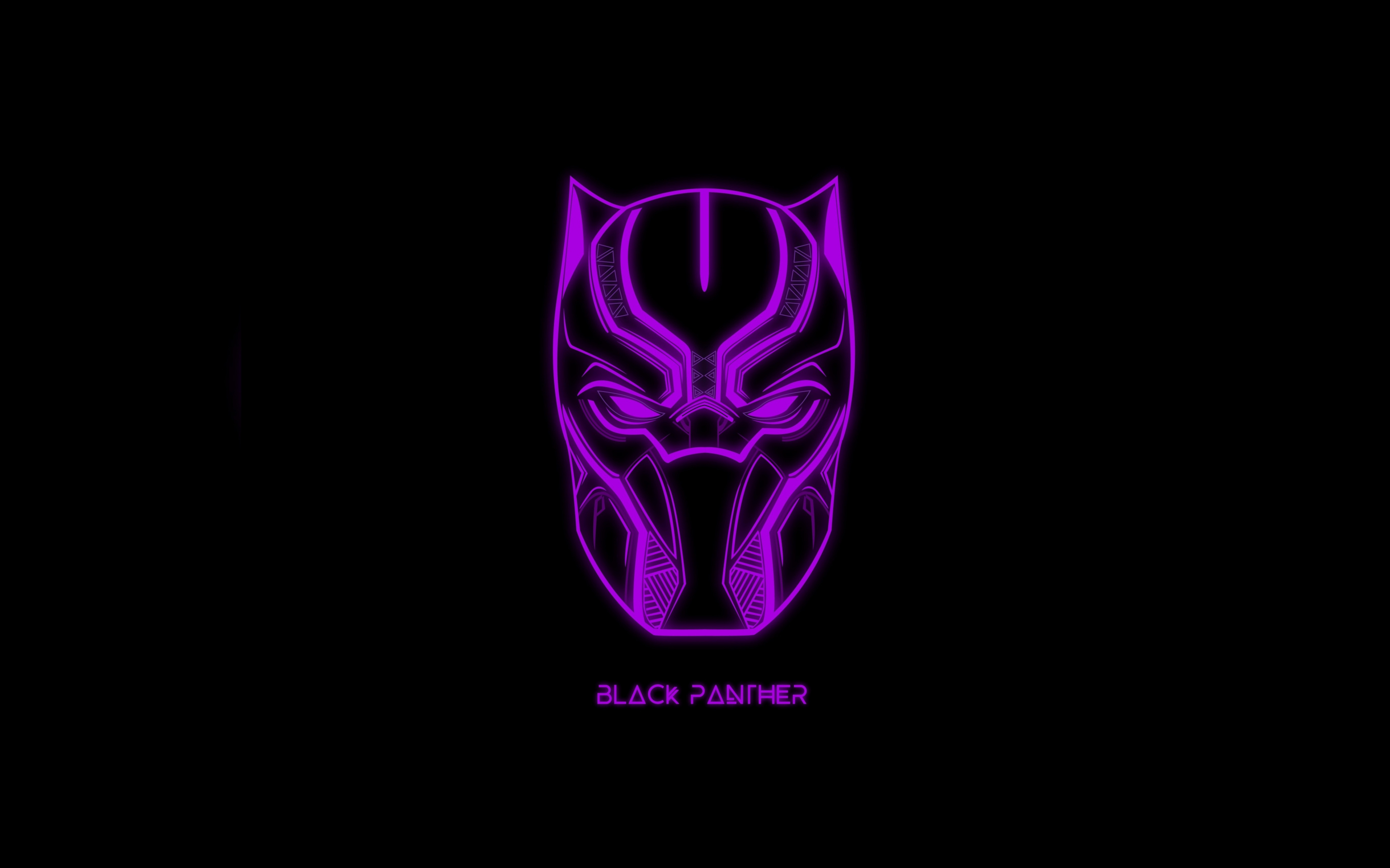 Black Panther, glowing mask, muzzle, art, 2880x1800 wallpaper