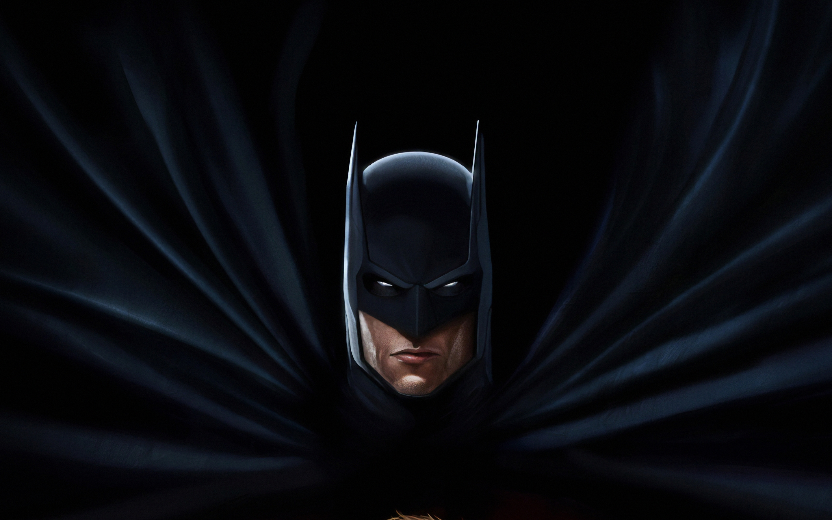 Batman, man in black, DC hero, art, 2880x1800 wallpaper