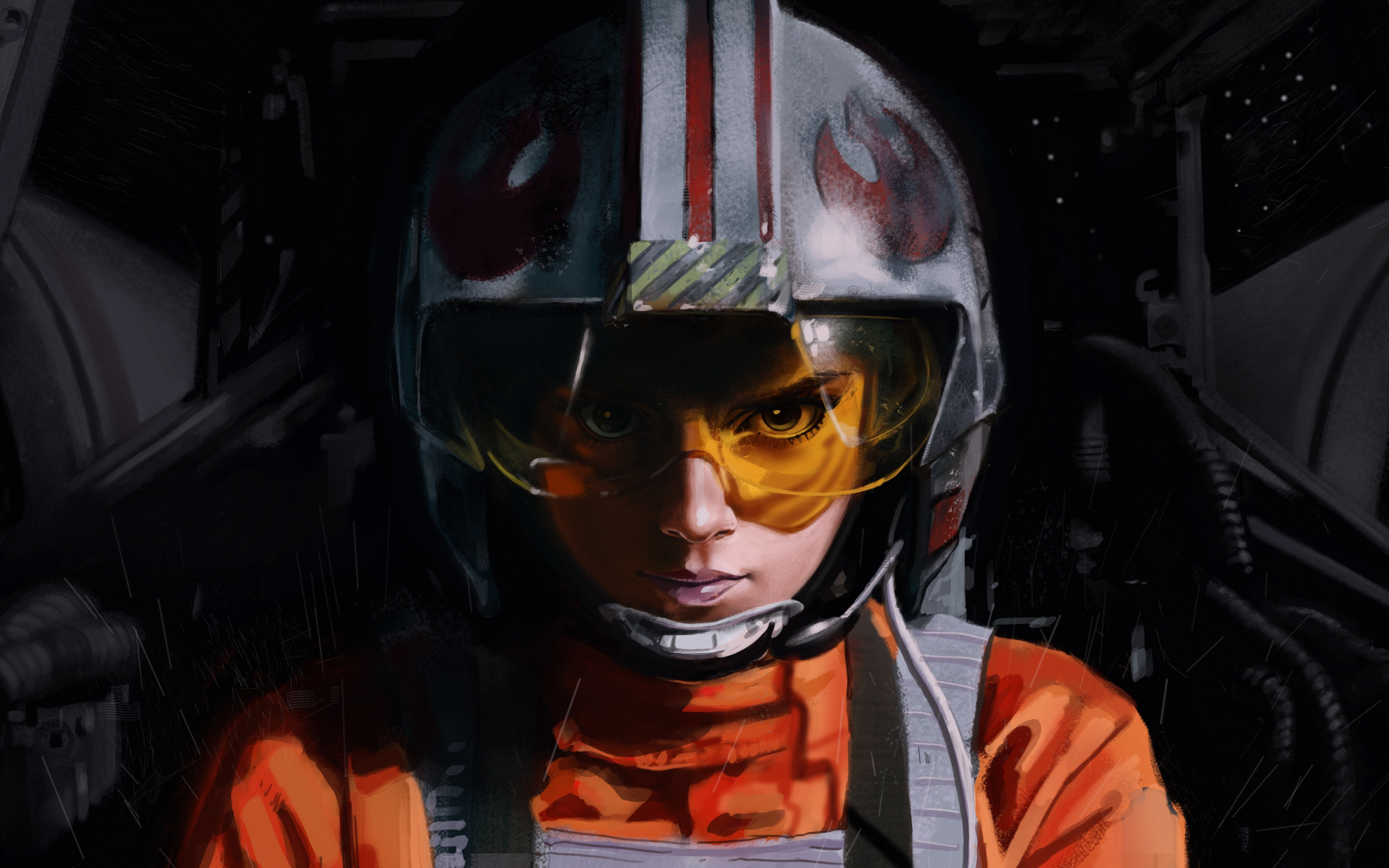 Gorgeous, Rebel pilot, girl, art, 2880x1800 wallpaper