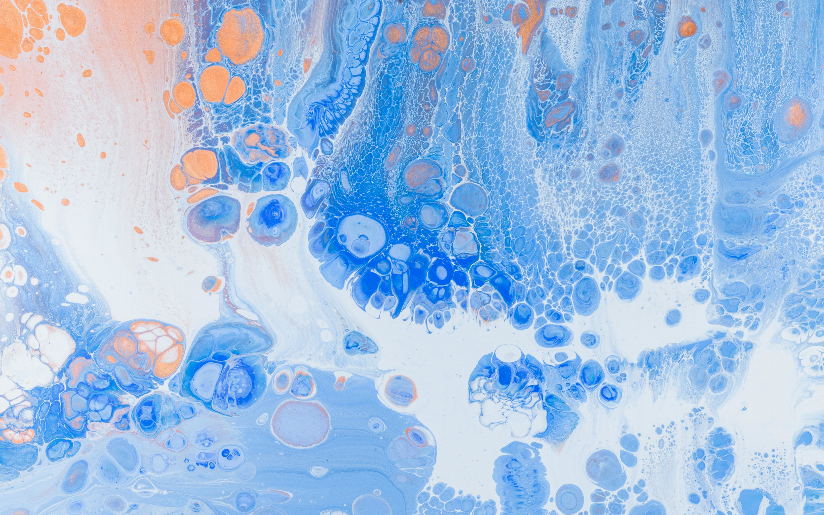 Blue, abstraction, acrylic art, 2880x1800 wallpaper