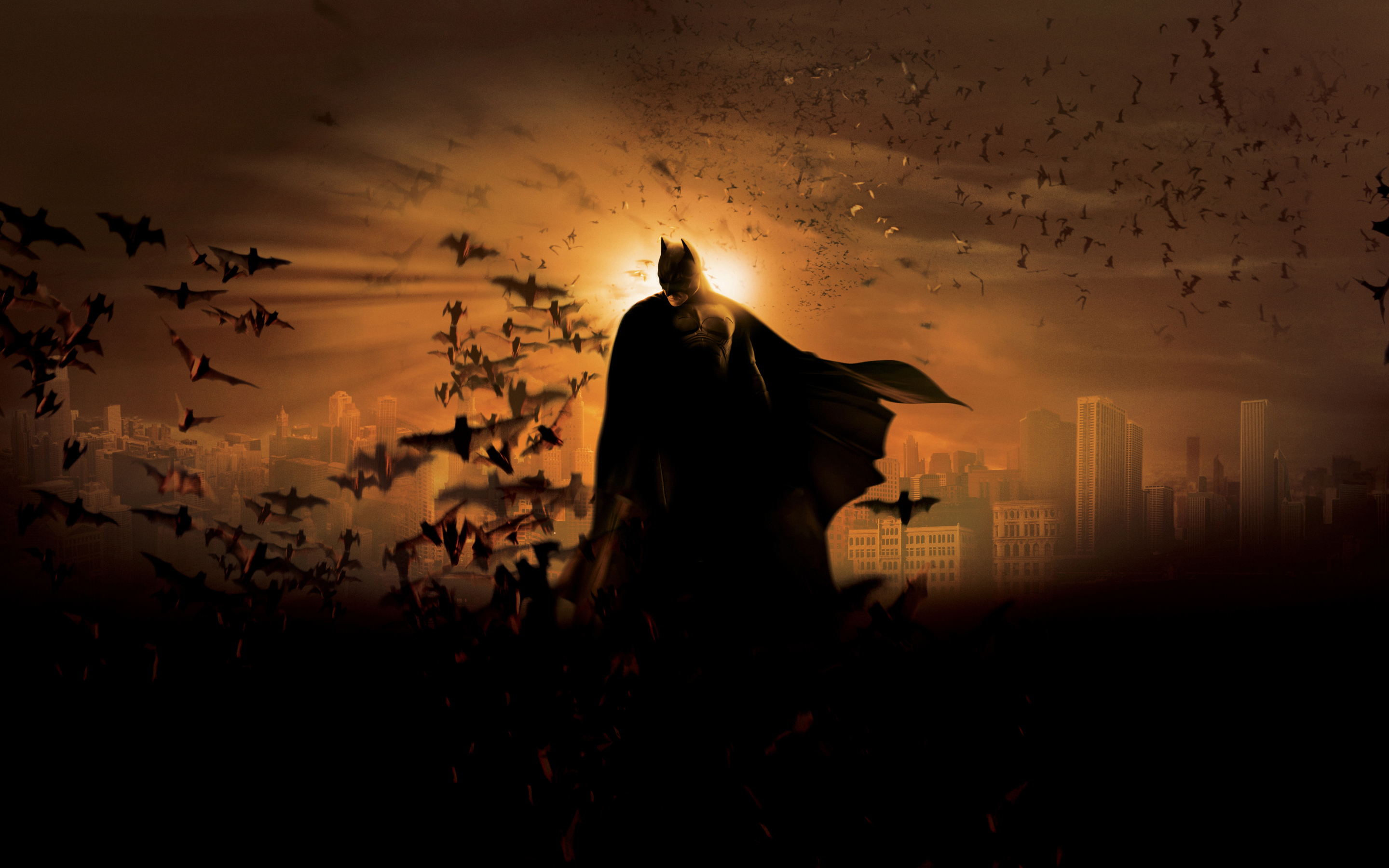 Batman Begins, movie, poster, dark, 2880x1800 wallpaper