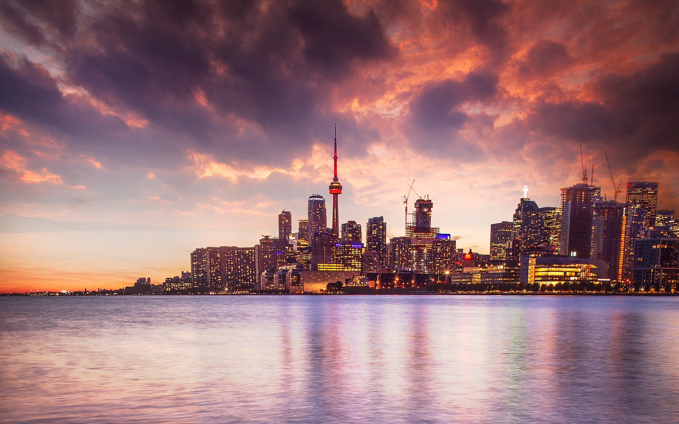 Moody Toronto, city, cityscape, 2880x1800 wallpaper