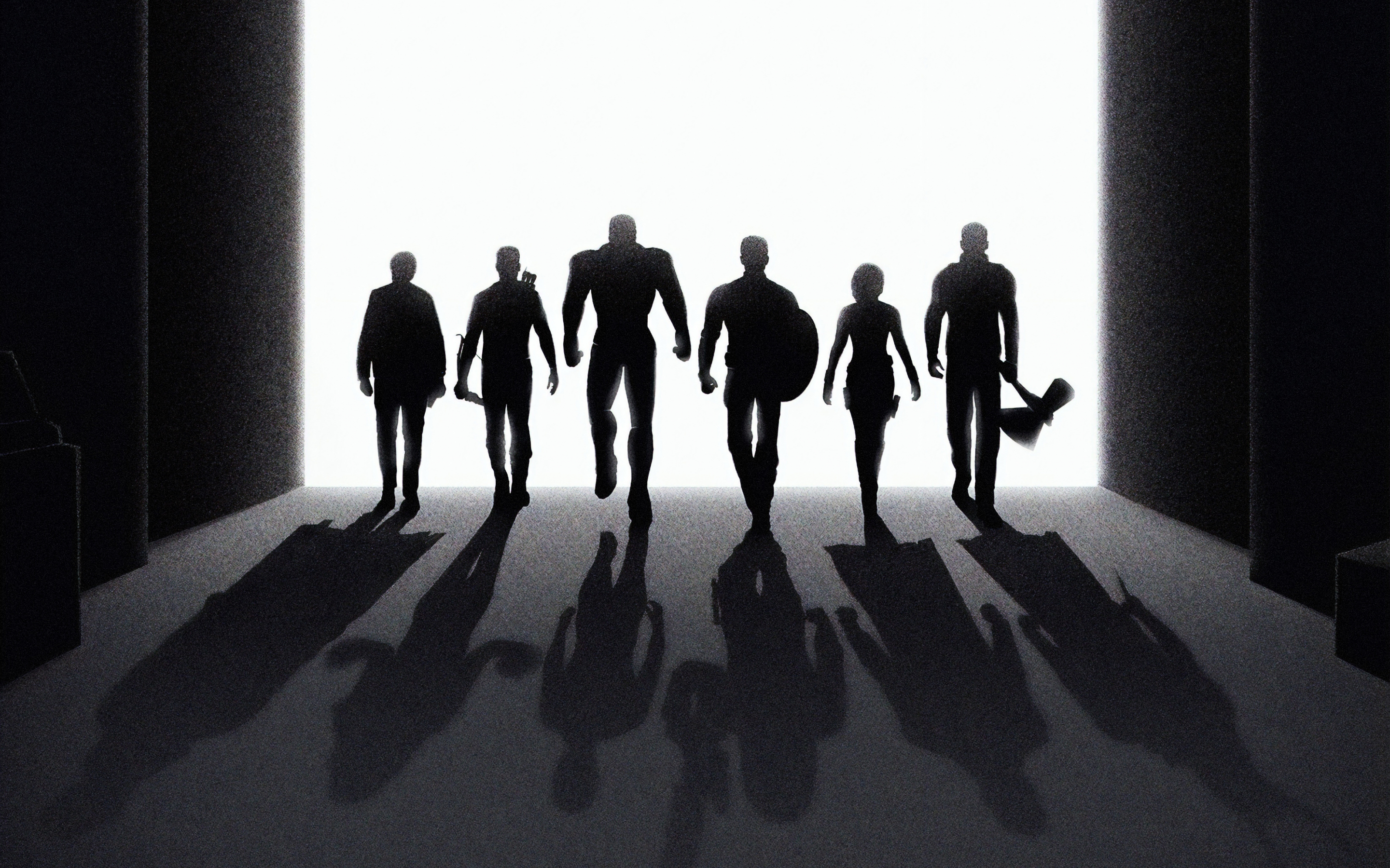 Avengers: Endgame, silhouette, black and dark art, 2880x1800 wallpaper