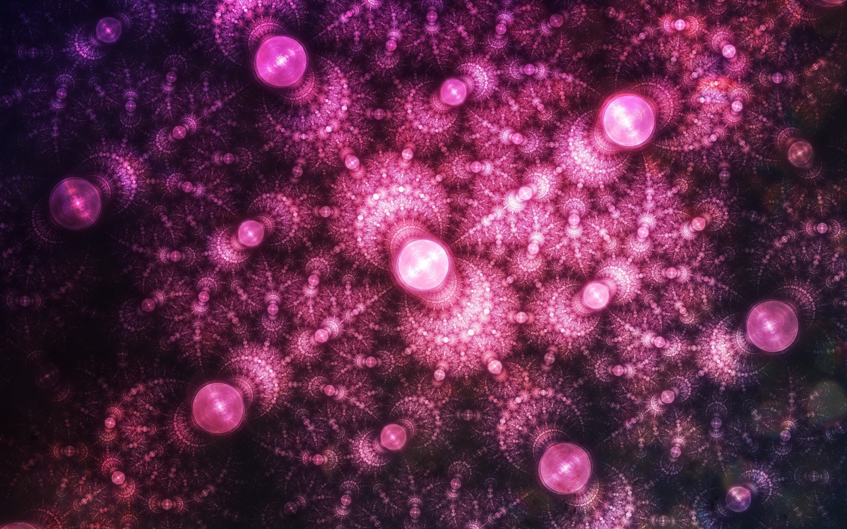 Abstract, fractal, pattern, glowing balls, 2880x1800 wallpaper