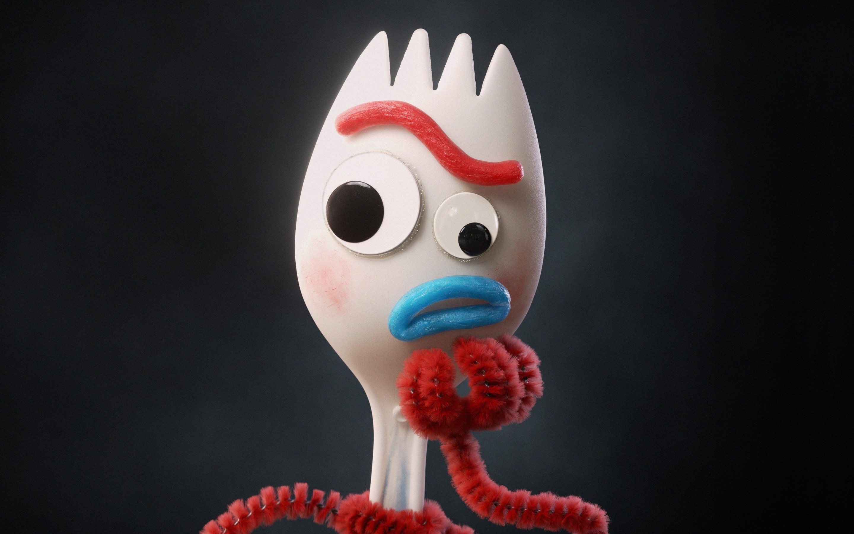 Forky, curious, Toy Story 4, movie, 2880x1800 wallpaper