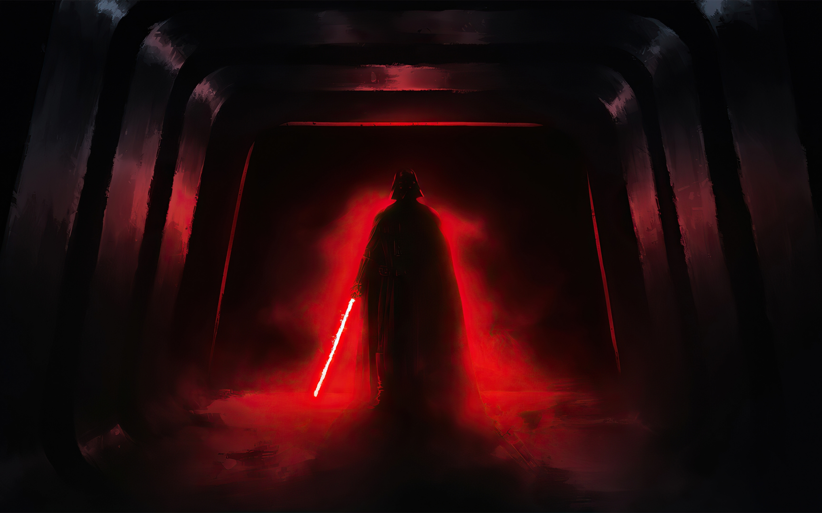 Darth Vader with red light-bar, dark, 2880x1800 wallpaper