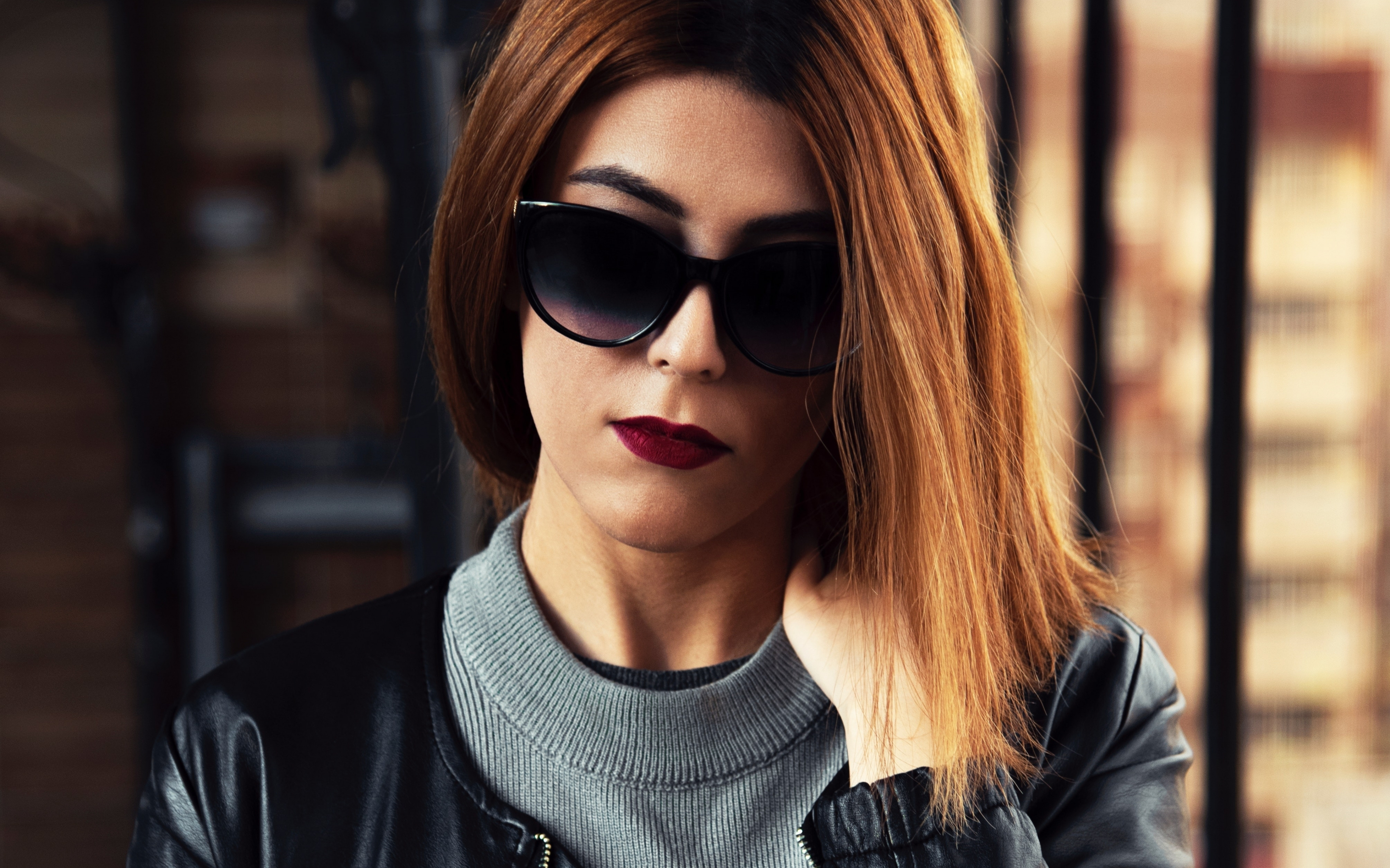 Woman, black sunglasses, blonde, 2880x1800 wallpaper