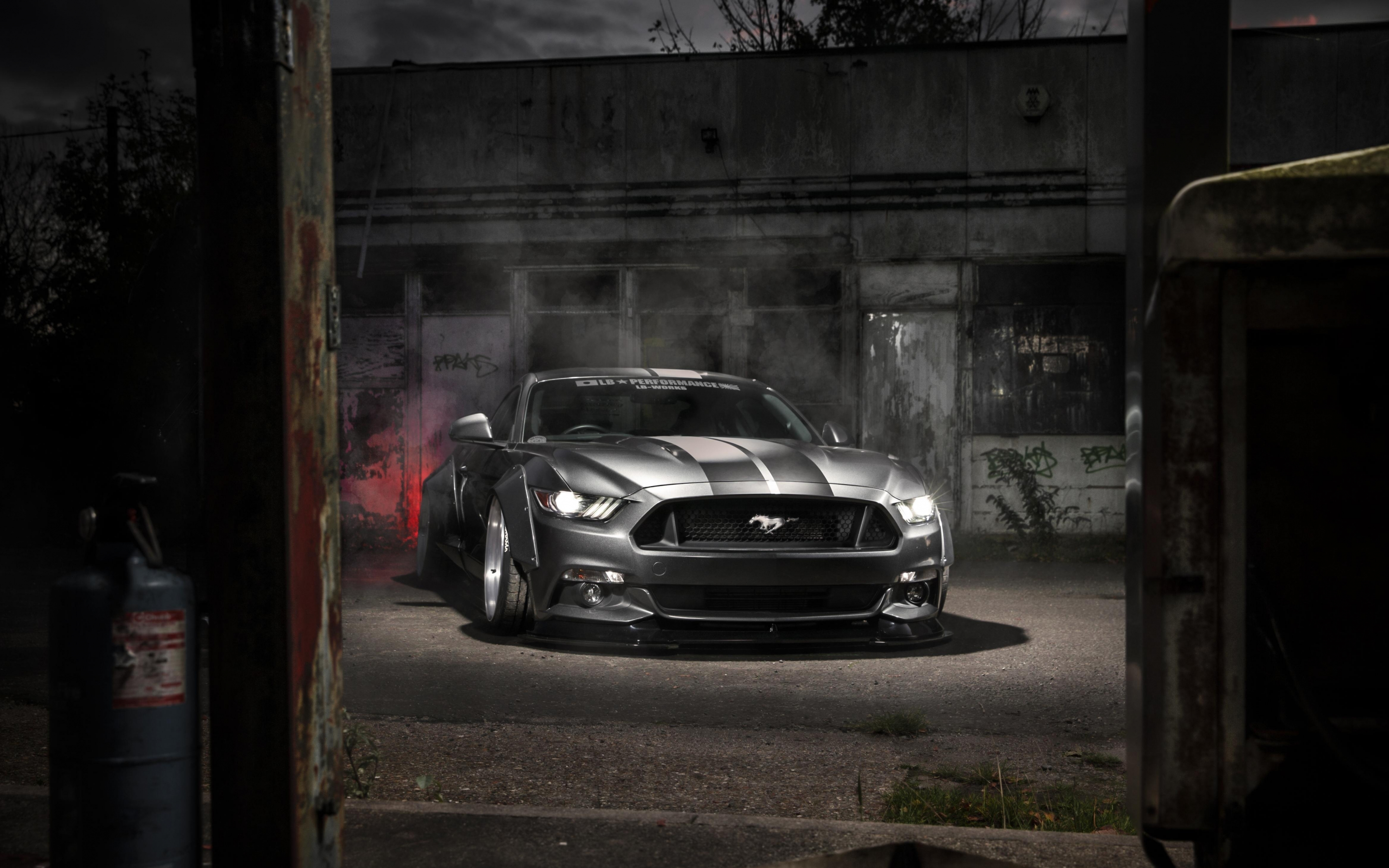 Mustang Ford, silver, muscle car, 2880x1800 wallpaper