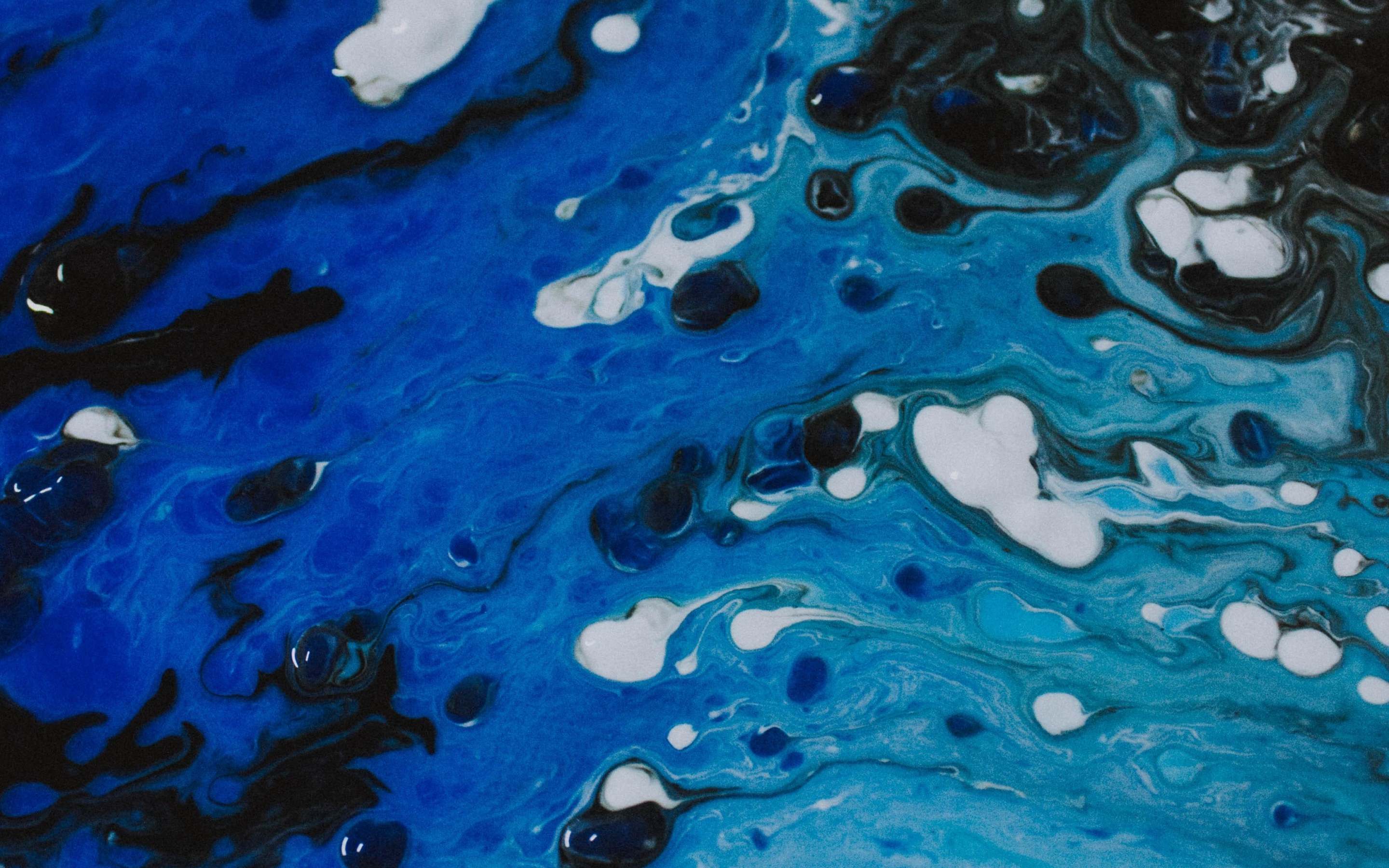 Blue, water color, texture, 2880x1800 wallpaper
