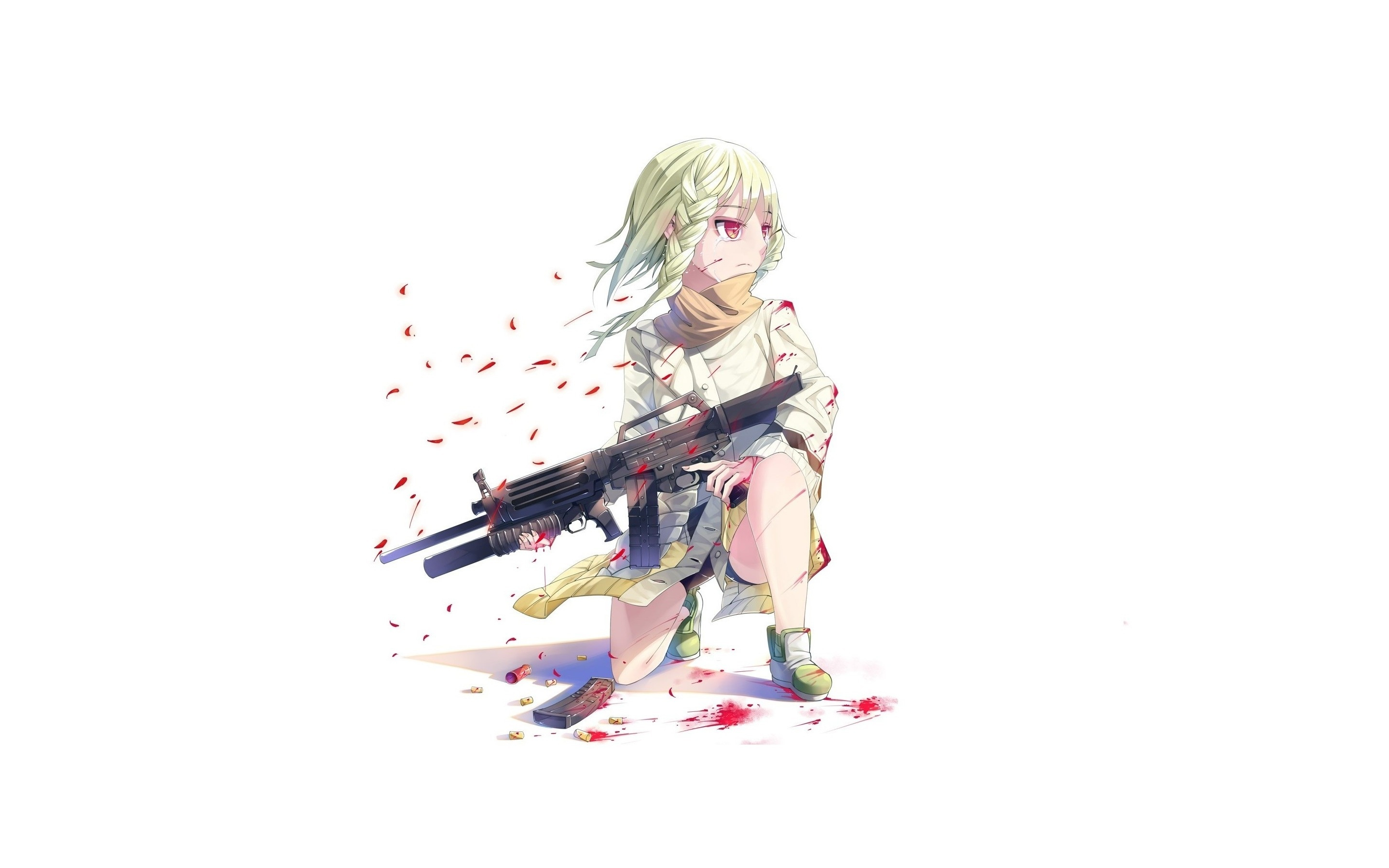 Minimal, black bullet, tina sprout, anime girl, 2880x1800 wallpaper