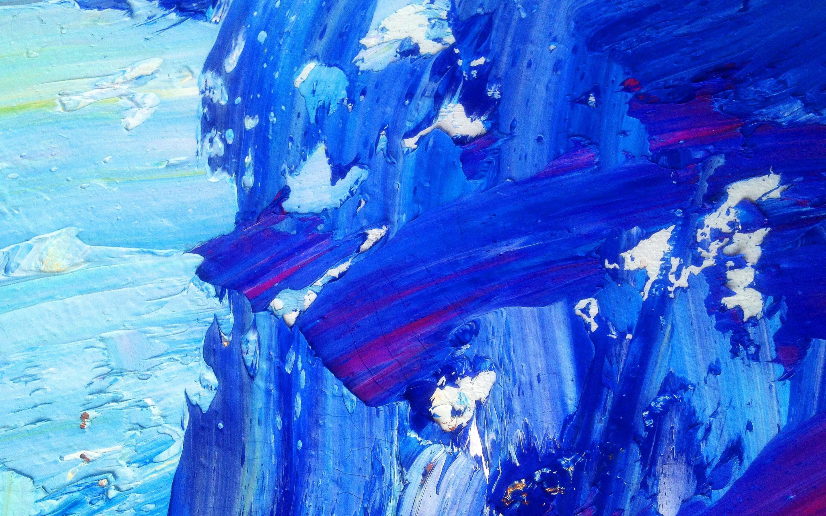 Canvas, texture, stains, blue, 2880x1800 wallpaper