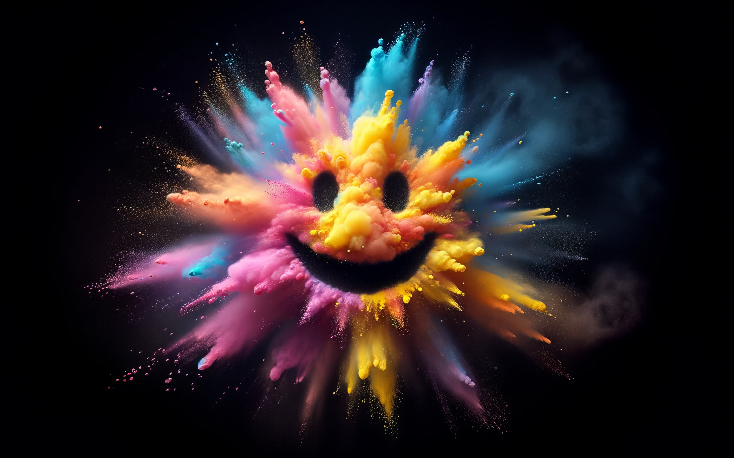 Blast of color, smiley, colorful, 2880x1800 wallpaper