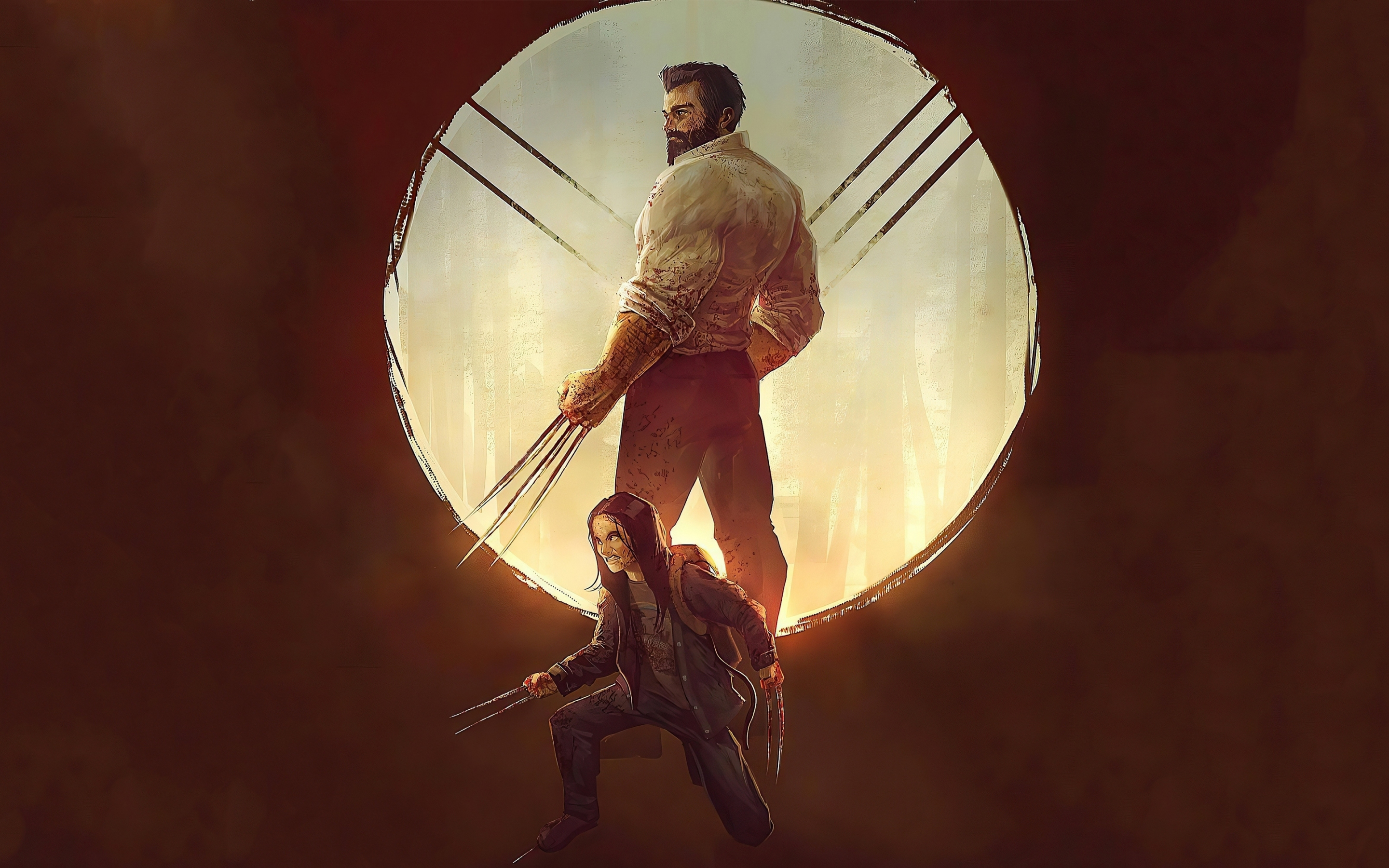 Logan and X-23, mutants, artwork, 2880x1800 wallpaper