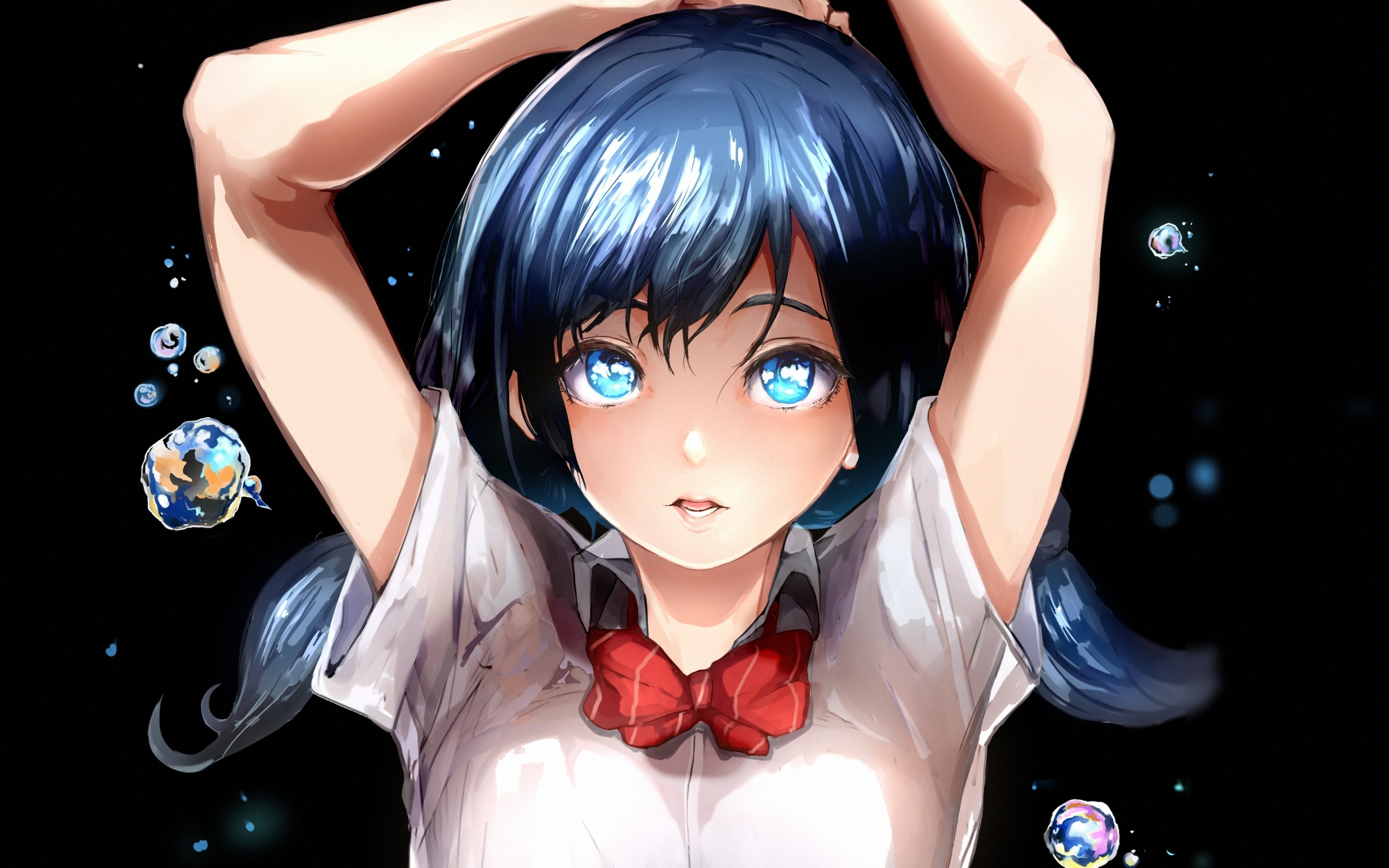 Cute anime girl, original, 2020, blue eyes, 2880x1800 wallpaper