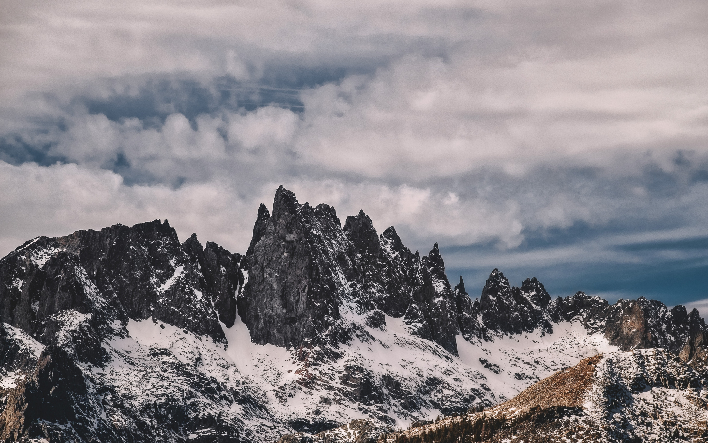 Mountains, cliffs, nature, clouds, 2880x1800 wallpaper