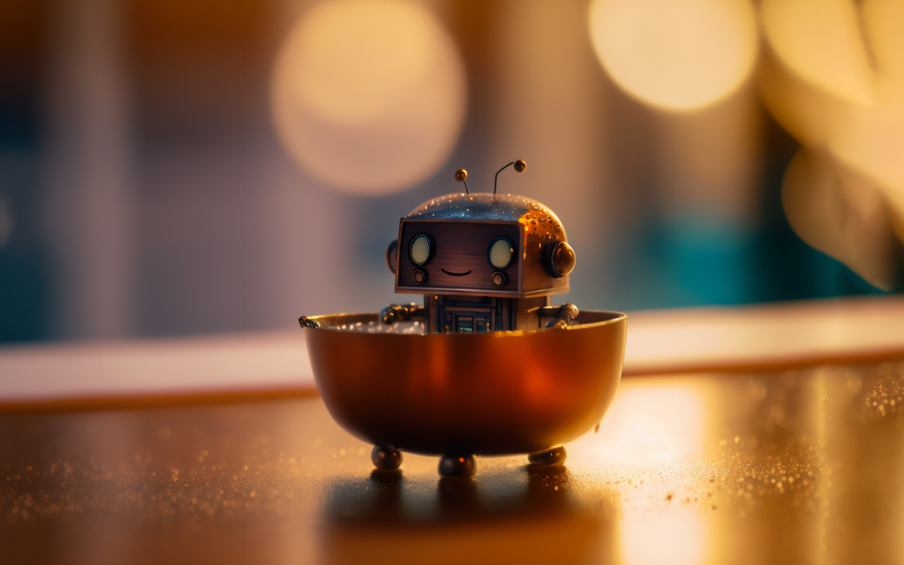 Tiny robot, toy, 2880x1800 wallpaper