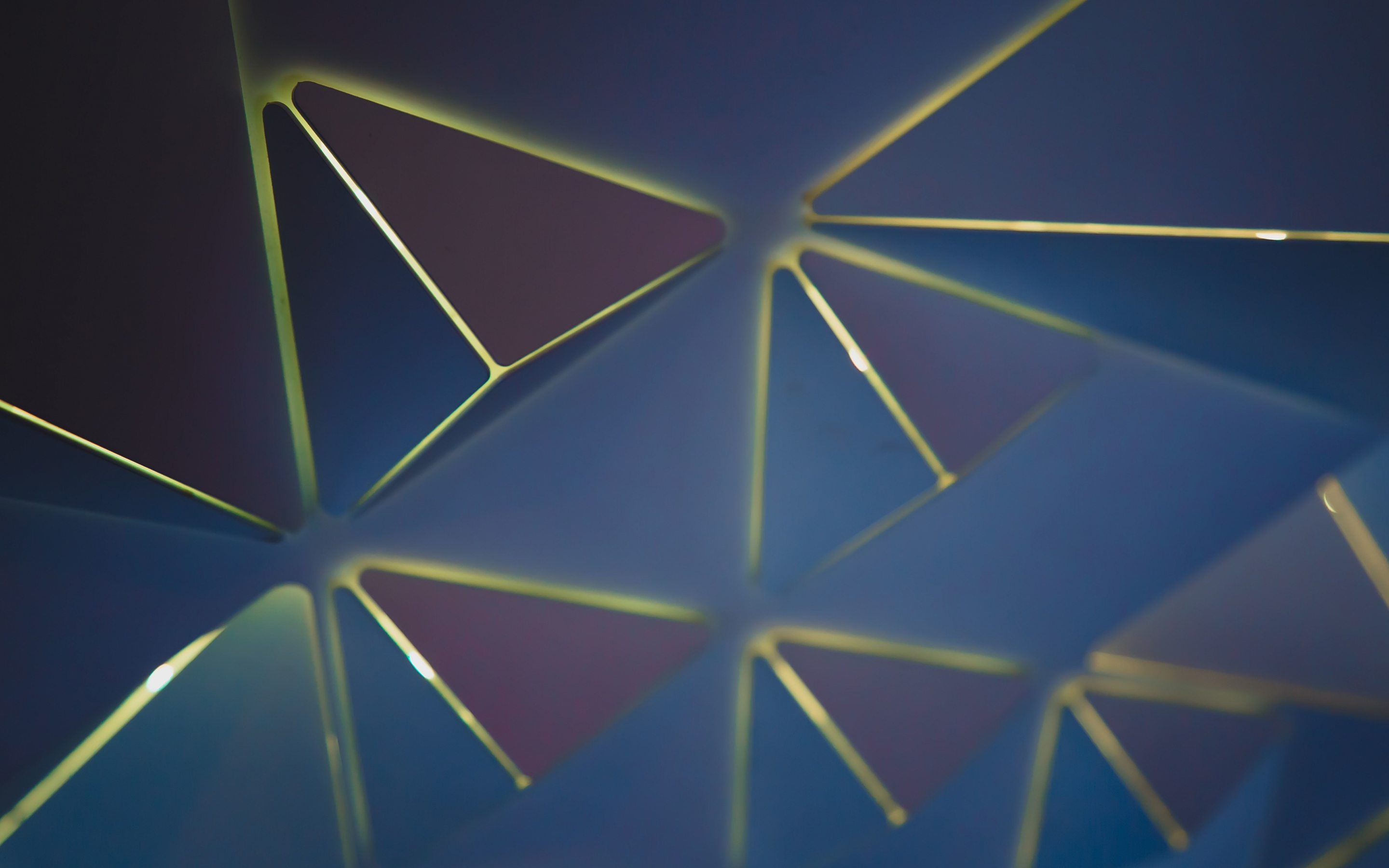 Triangles, neon, geometric pattern, 2880x1800 wallpaper