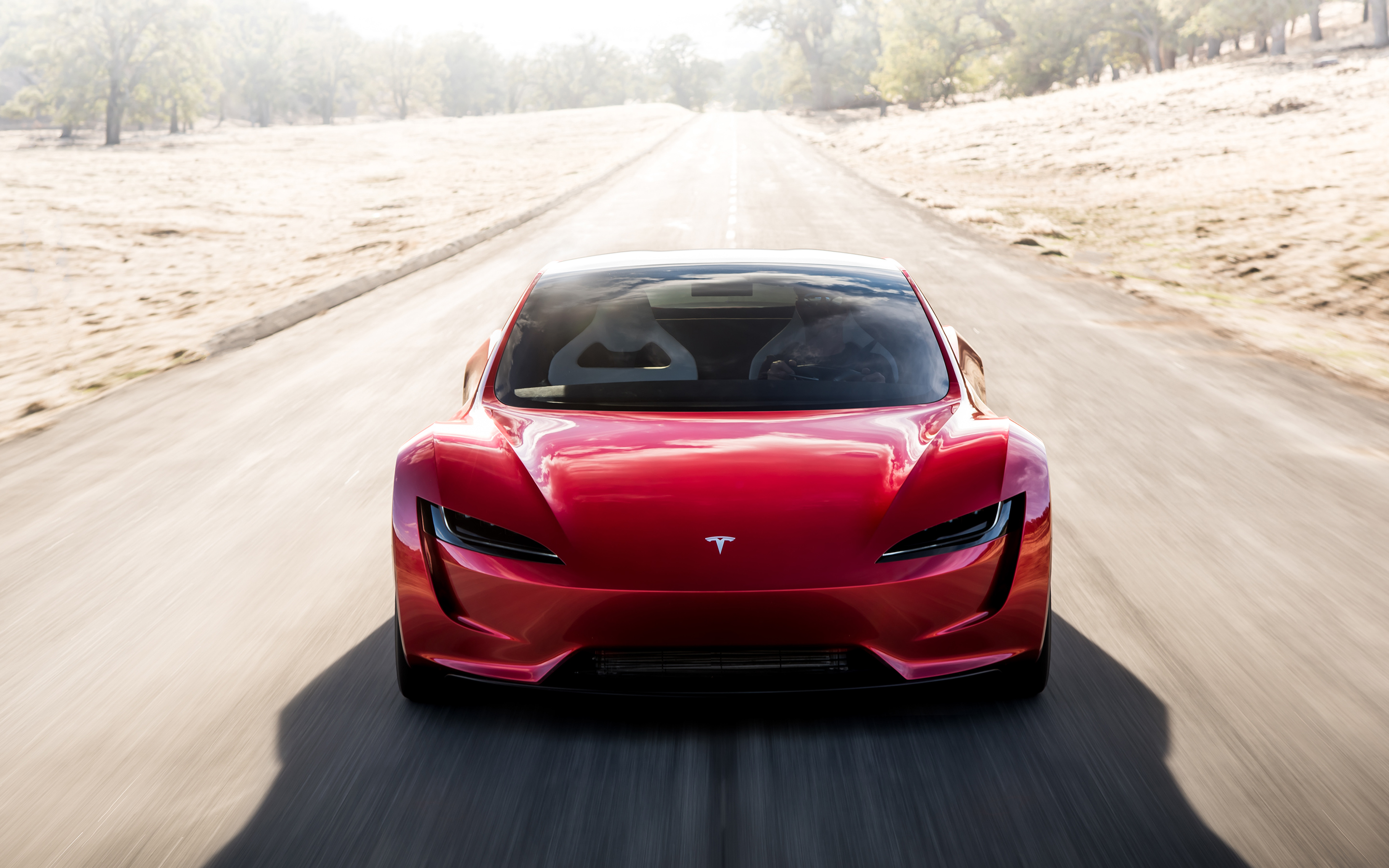 Tesla roadster 2020, red car, 2880x1800 wallpaper