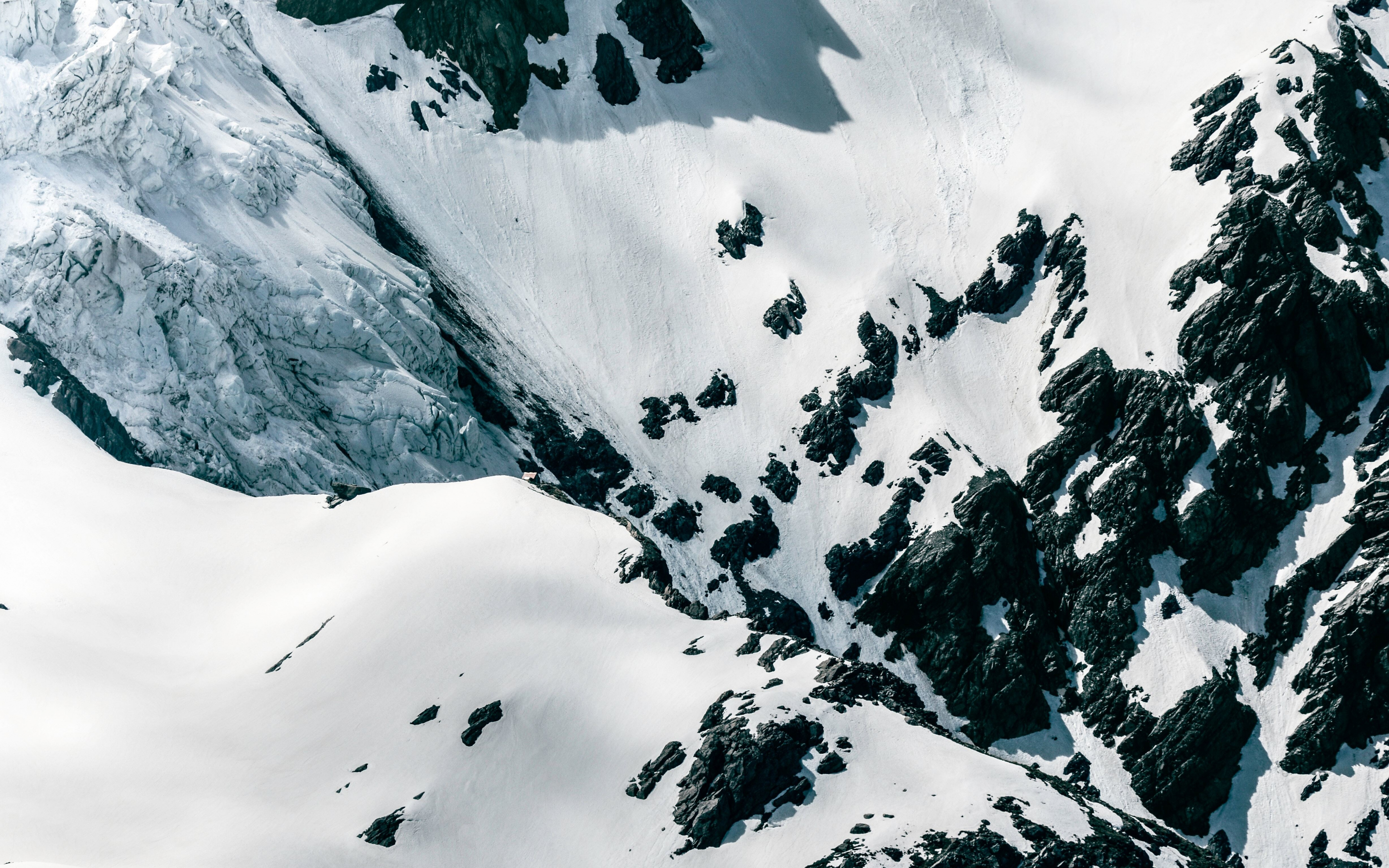Glacier, hill surface, landscape, 2880x1800 wallpaper