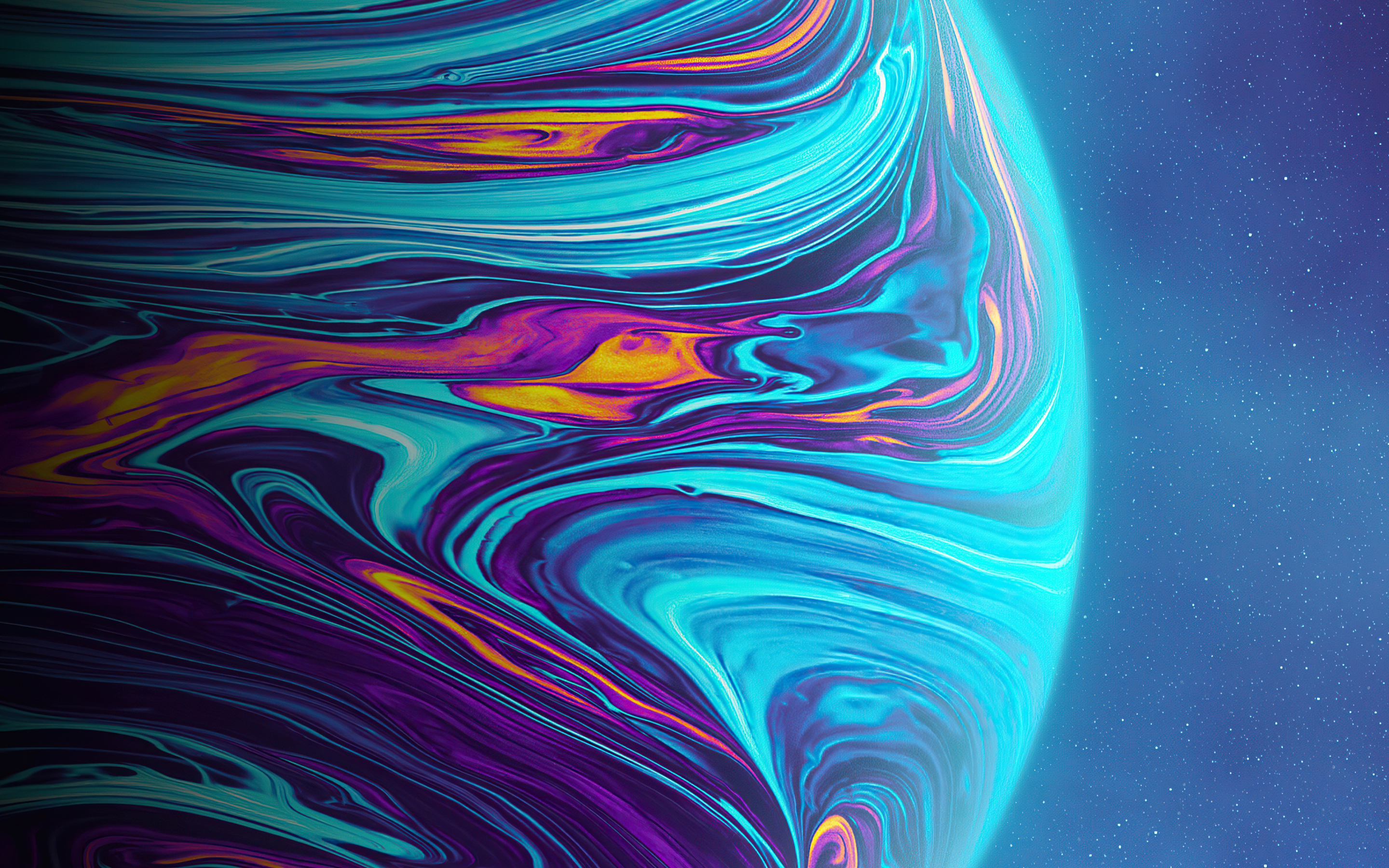 Coloful planet surface, outer space, 2880x1800 wallpaper