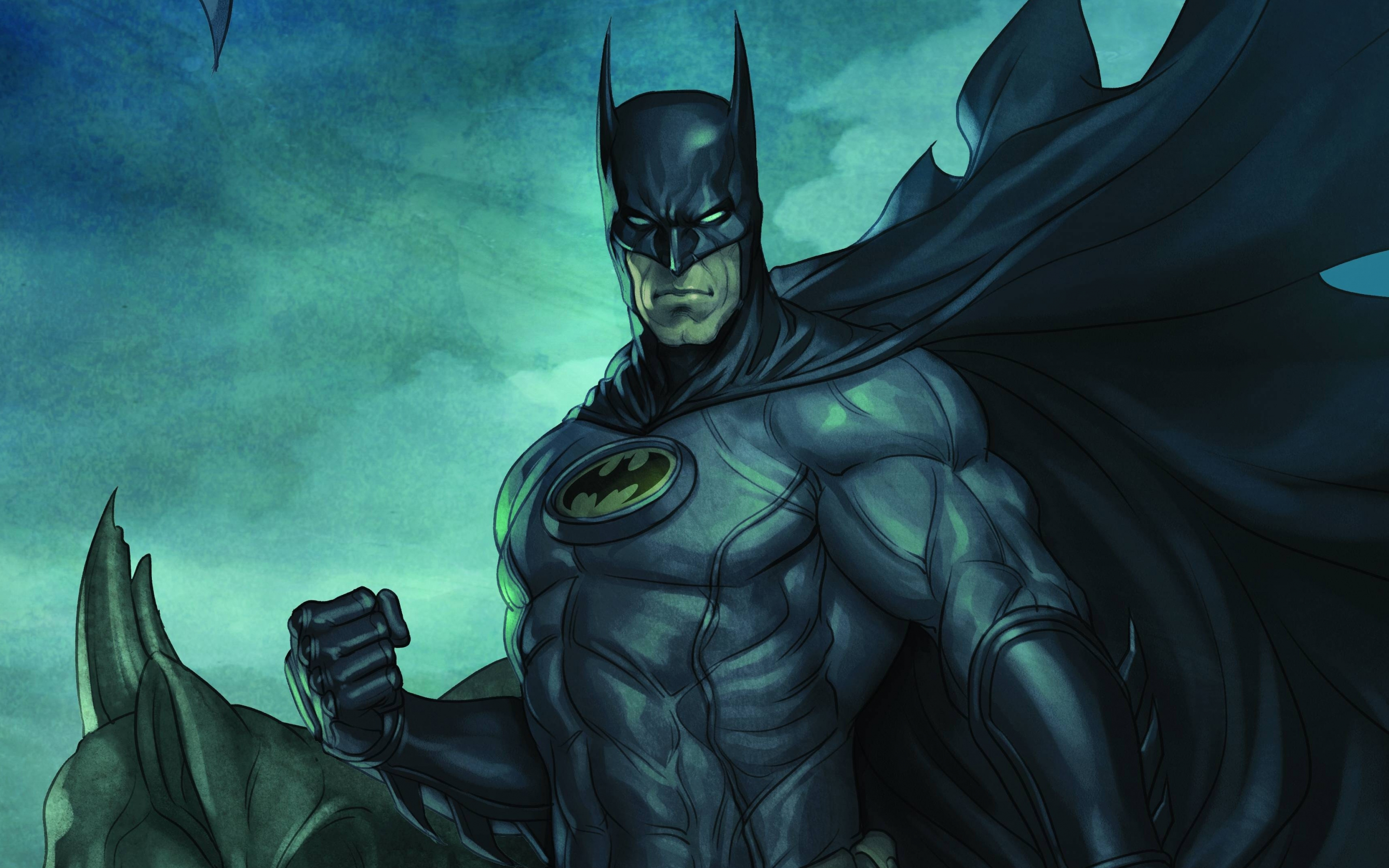 Batman, comics, dark, art, 2880x1800 wallpaper