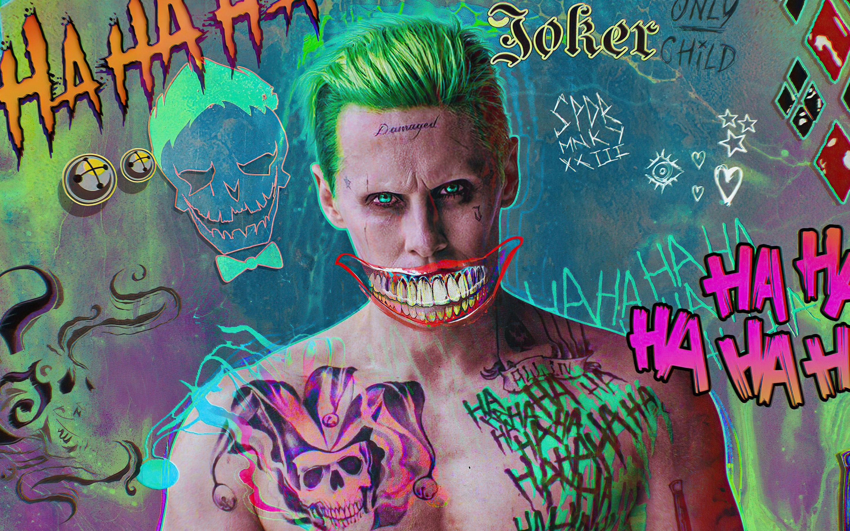 Jared Leto, Joker, fanart, 2880x1800 wallpaper