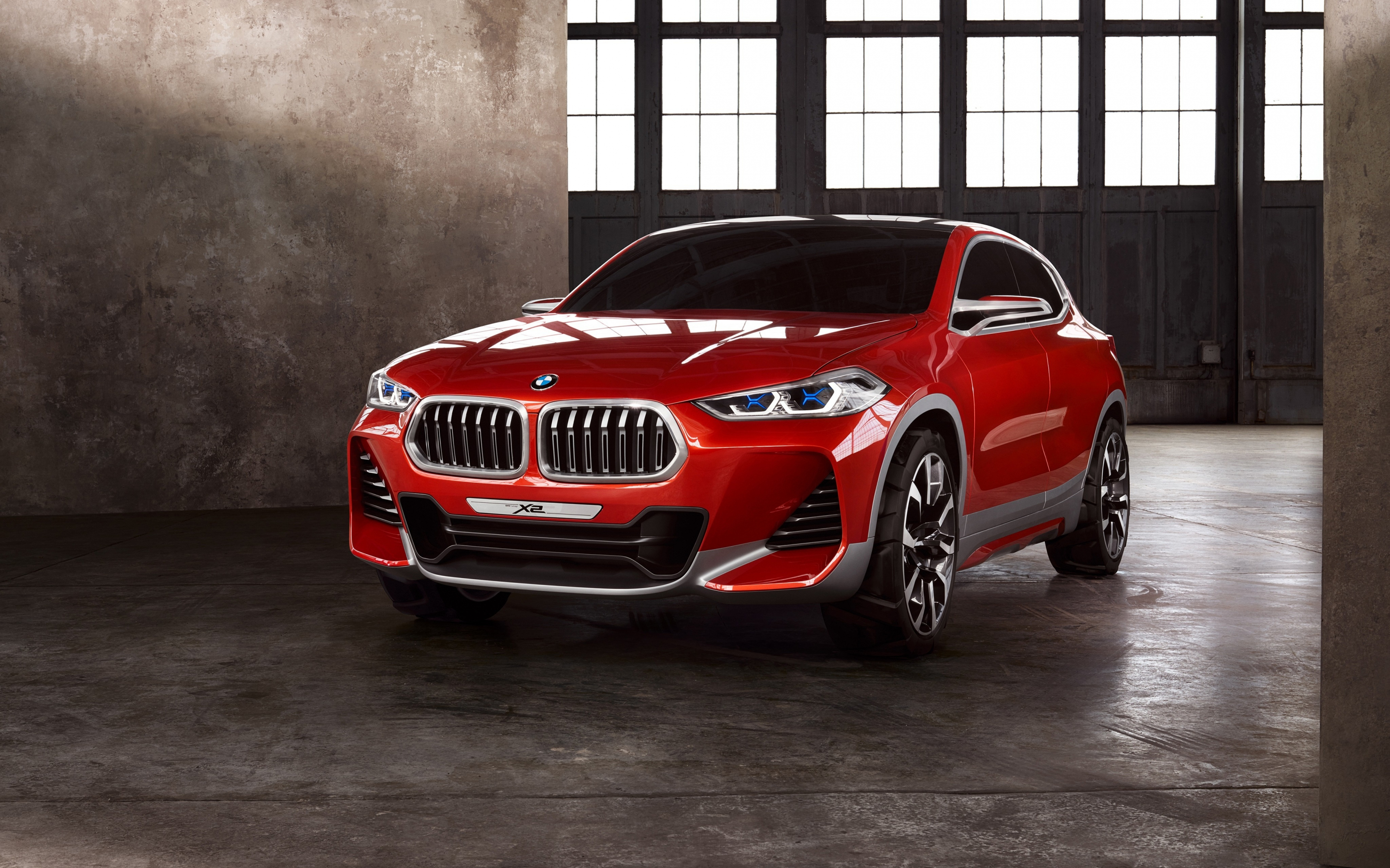Red, front, BMW X2, 2880x1800 wallpaper