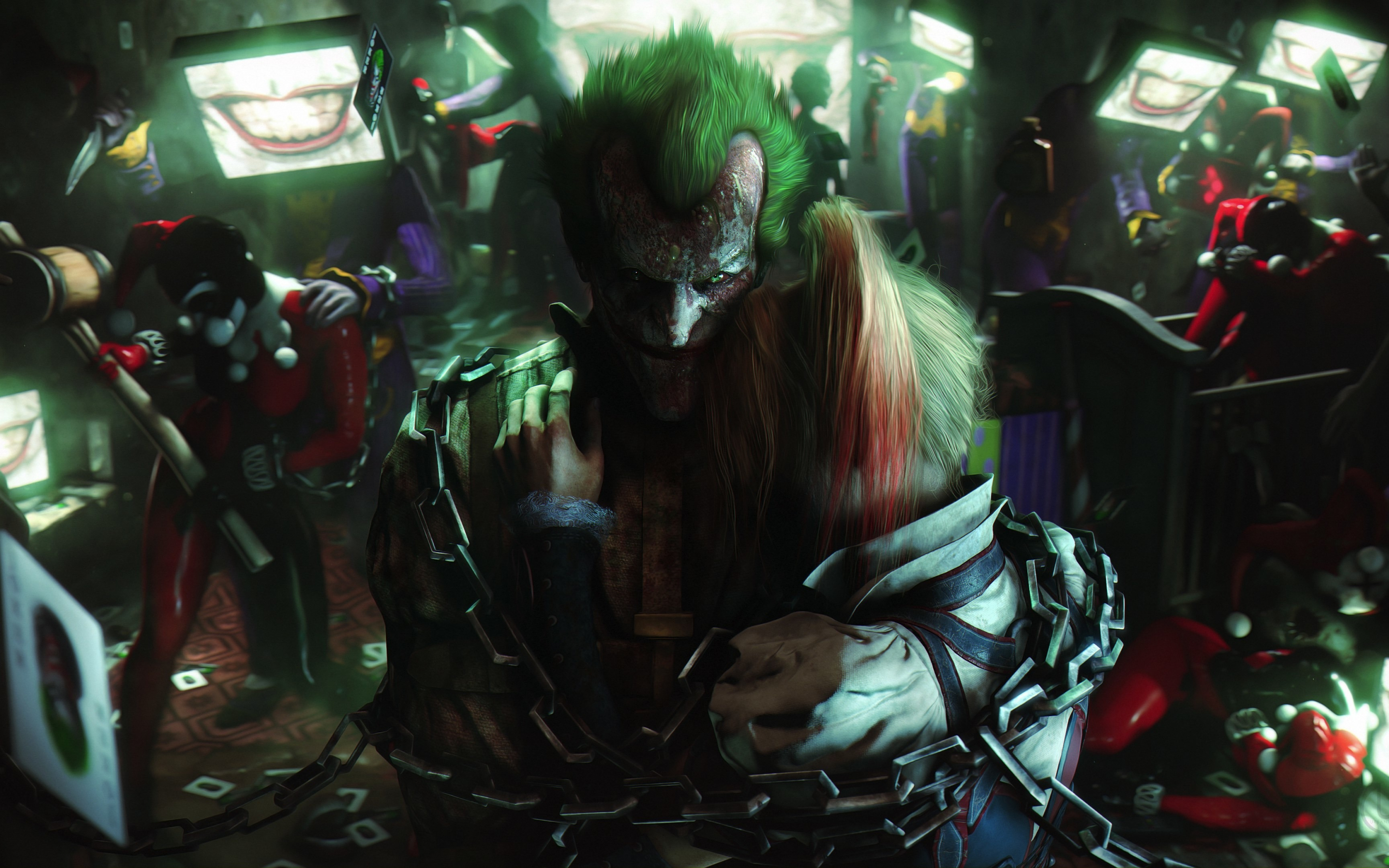 Batman: Arkham City, joker, villain, video game, 2880x1800 wallpaper