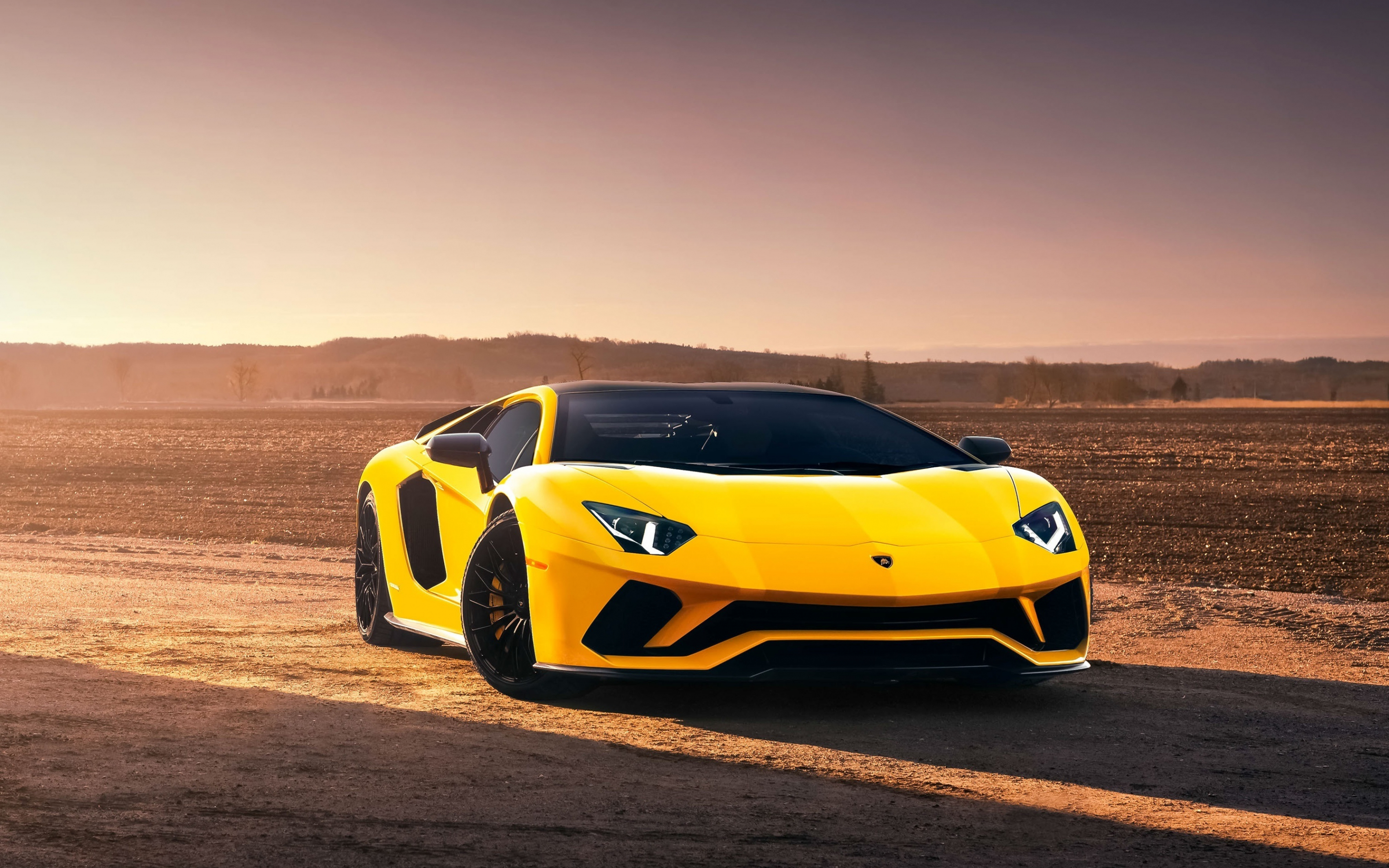 Lamborghini Aventador S, sports car, yellow, 2880x1800 wallpaper
